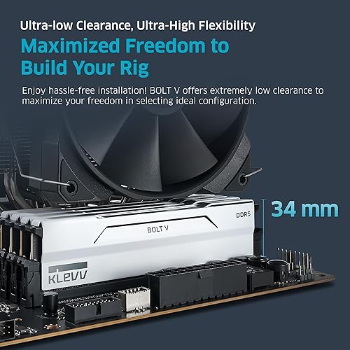 Miniatura 4 de KLEVV Bolt V DDR5 32 GB (2 x 16 GB) 6000 MHz CL30 SK Hynix A-Die 1.35V Gaming Desktop Ram Memory XMP 3.0  AMD Expo Ready - Blanco (KD5AGUA80-60A300I)
