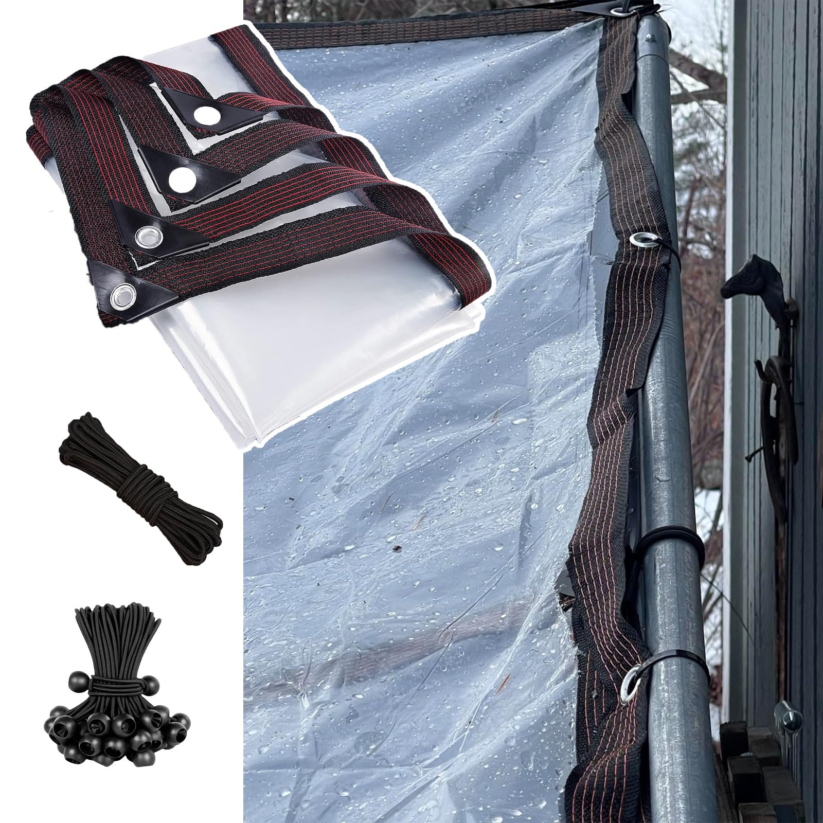 Amazon.com: Transparent Tarp Tarpaulin 19x21 FT / 580x640 CM