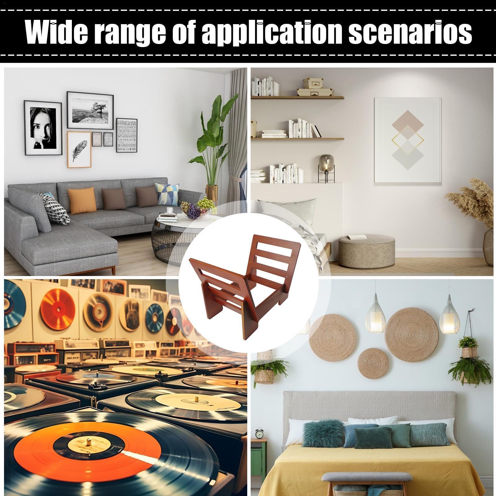 Supporto e supporto per album in legno, elegante espositore per album in vinile, soluzioni per riporre documenti, perfetto per album e dischi, elegante design in legno, salvaspazio.
