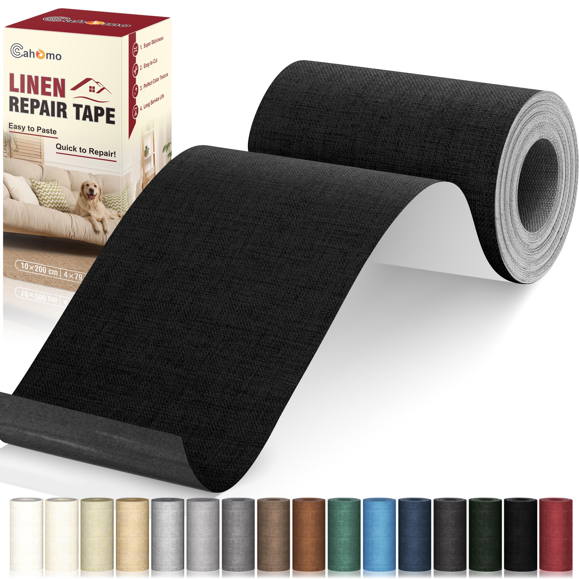 Cahomo Linen Repair Tape 4x79 inch, Self Adhesive Linen Fabric Tape, Linen Fabric Patch Tape Kit, Fabric Repair Tape for Sofas, Headboards, Chairs,