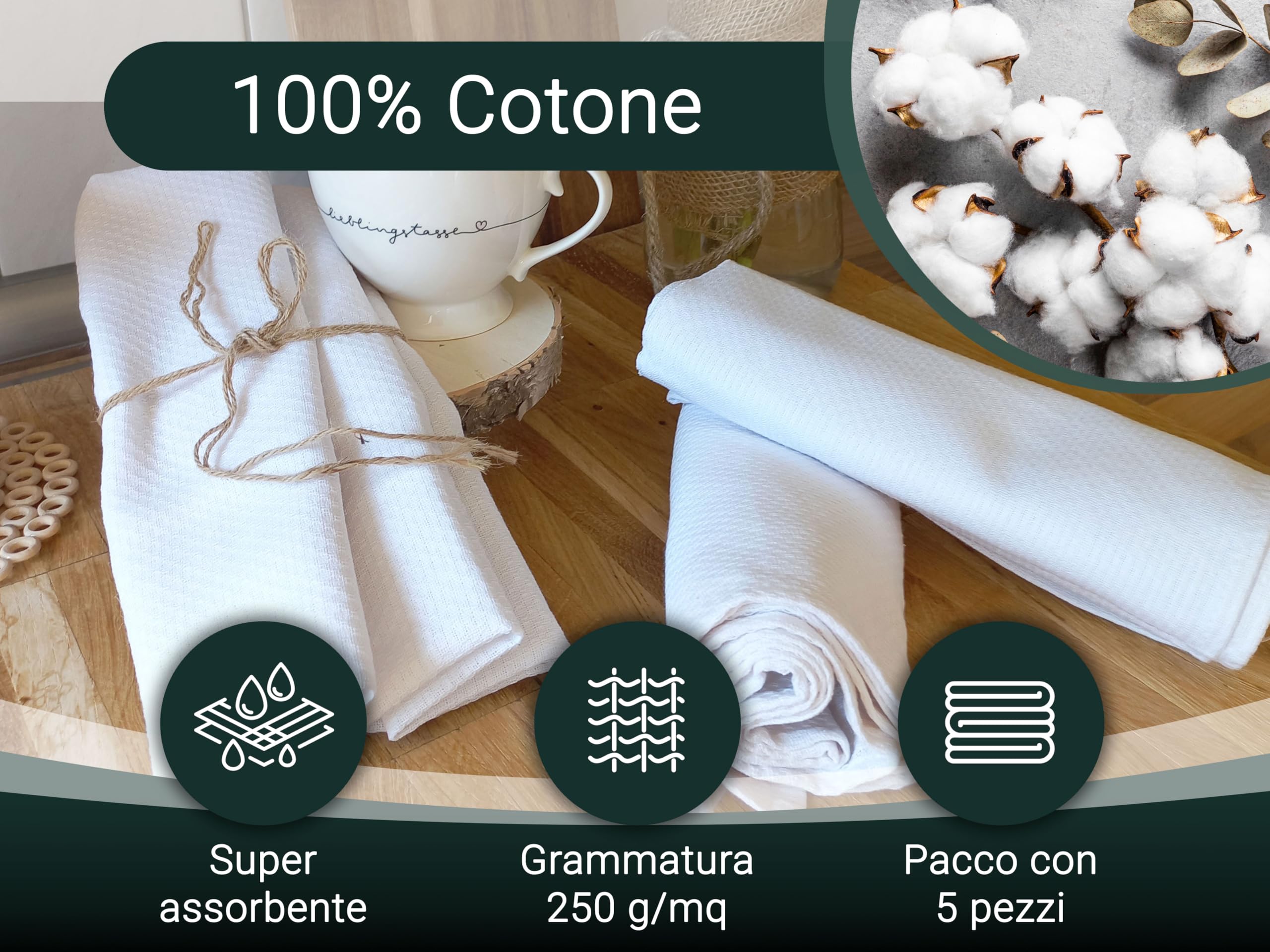 Blumtal Strofinacci Cucina, Canovacci Cucina Cotone 100%, Stracci