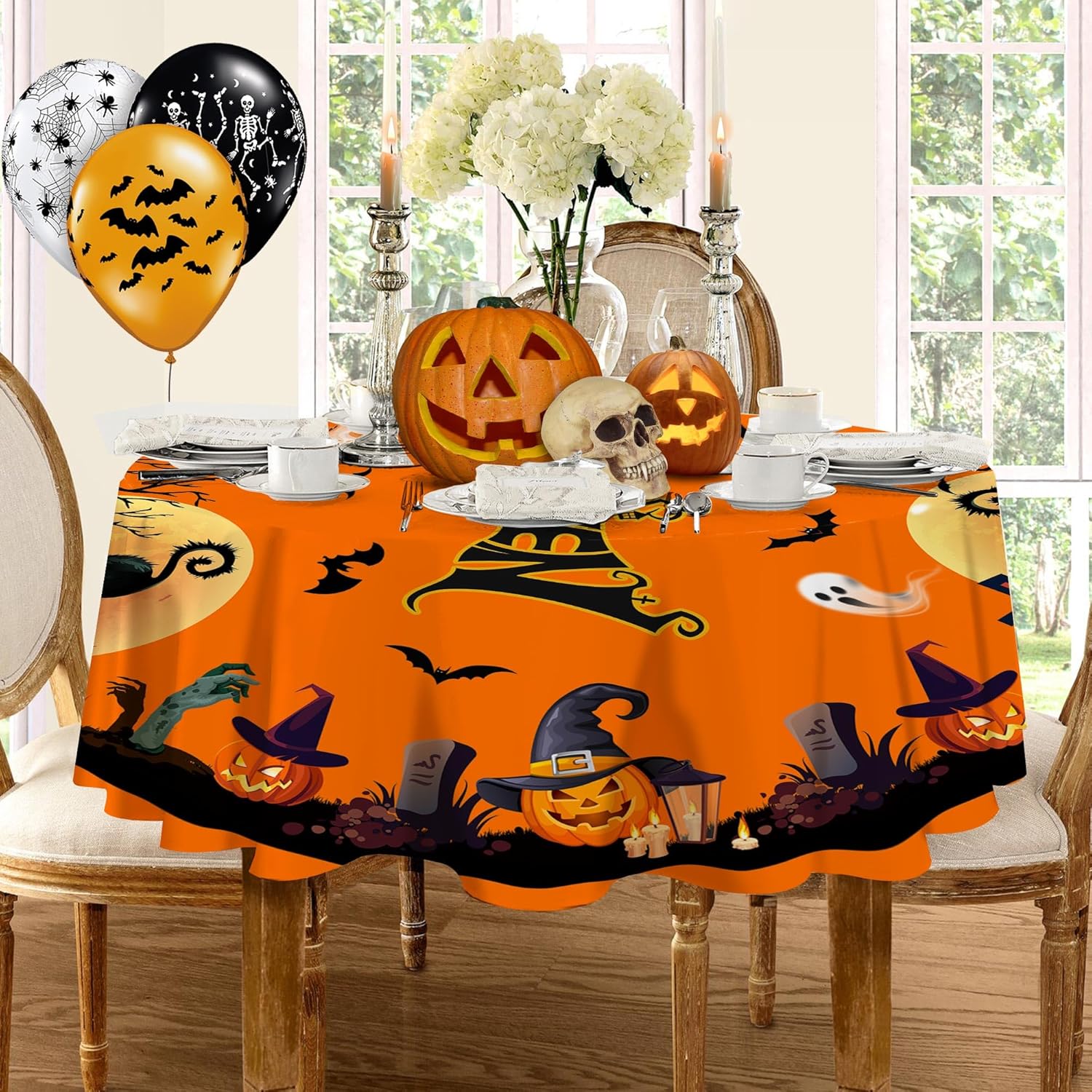 Hexagram Halloween Tablecloth, Halloween Table Cloth for