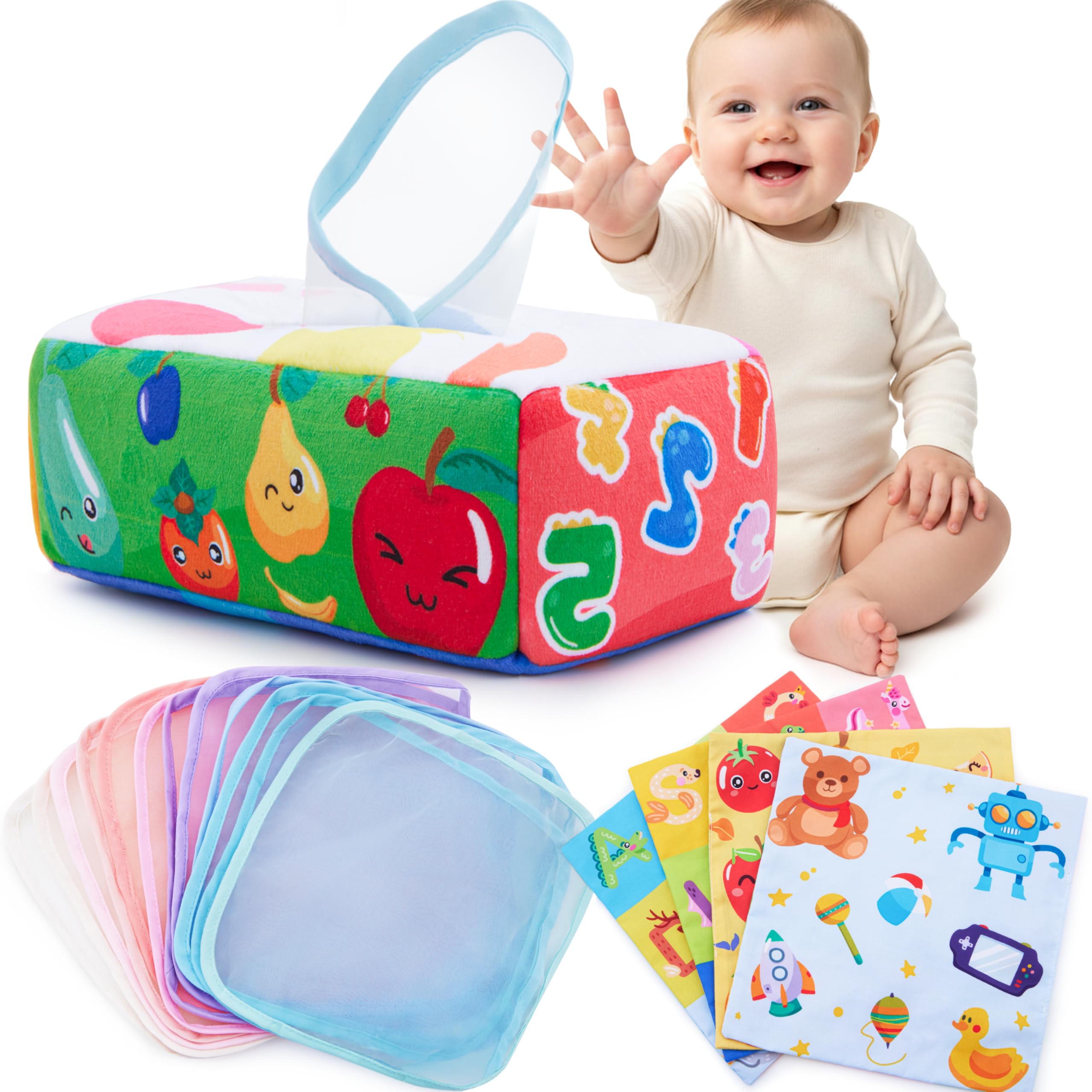 Amazon.com: Baby Tissue Box Toy Montessori Baby Toys for Infant 0