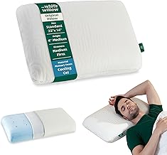 The White Willow Pillow-Memory Foam Support for Neck & Shoulder Relief-Cool Gel-Cervical Support for Sleeping-Orthopedic Pillow for Back, Side & Stomach Sleepers-Medium Firm-Standard Size-4" H-Cream