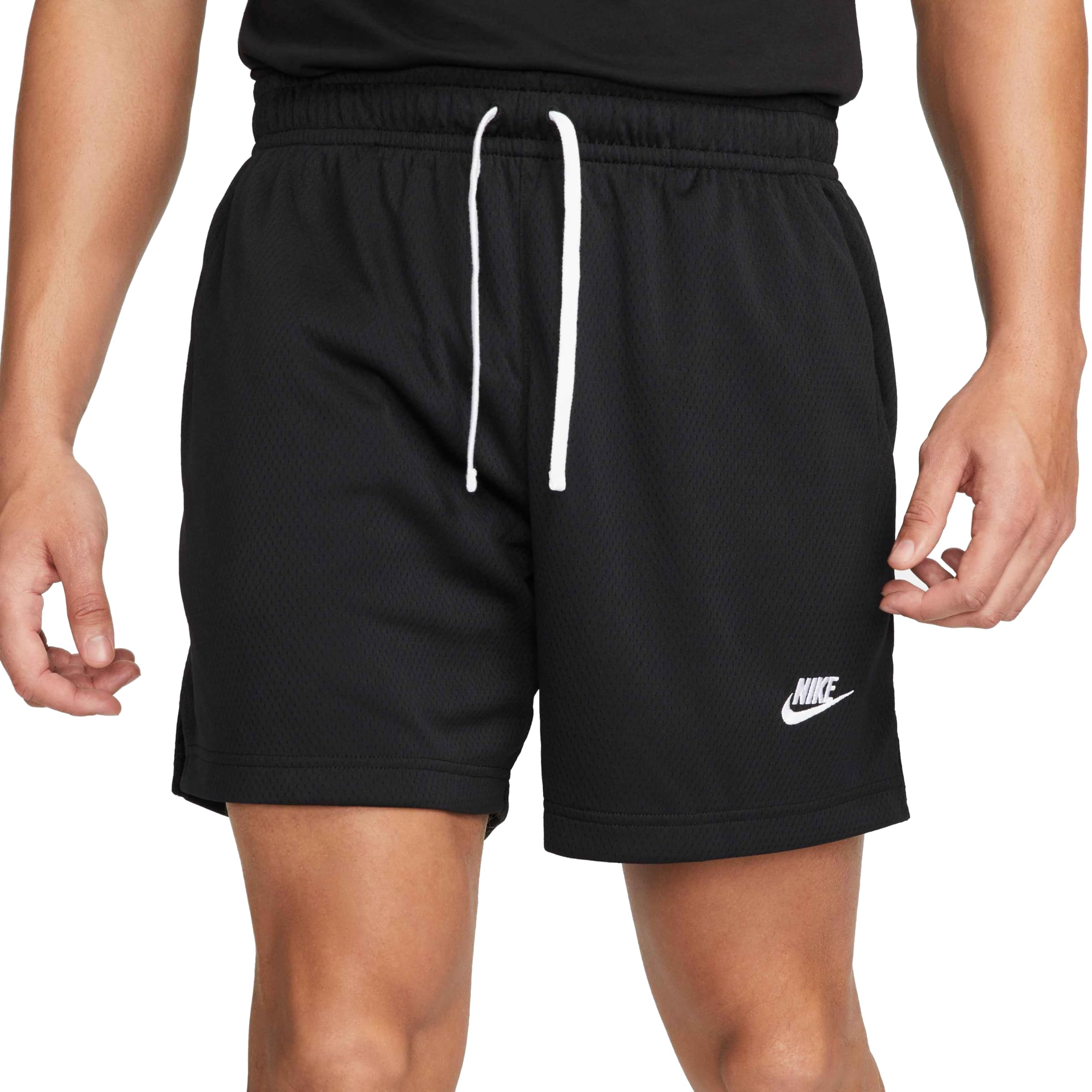 NIKE DX0735-010 M NK Club MESH Flow Short Shorts Men's Black/White Size 3XL-T