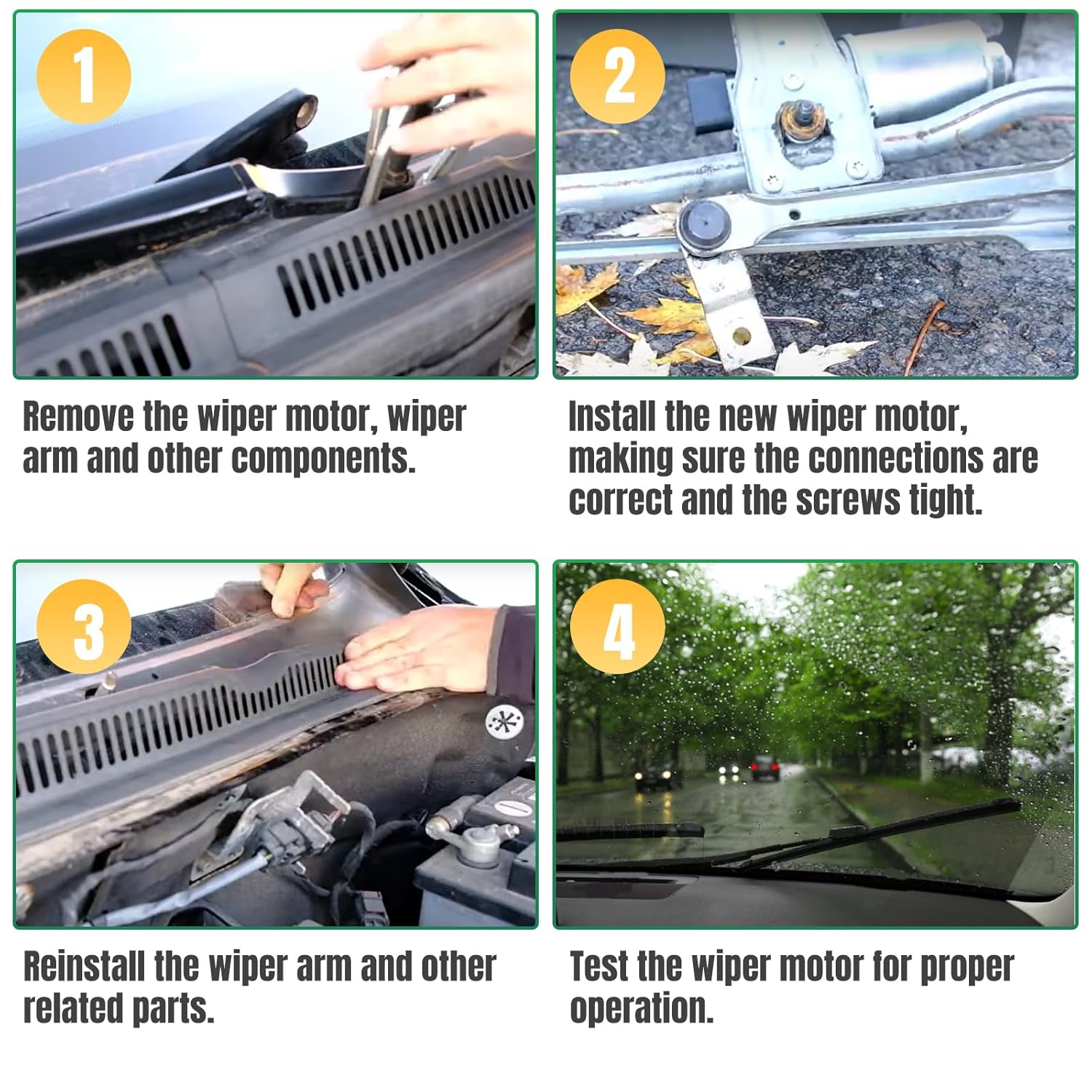 Windshield Wiper Motor Compatible with Volkswagen Jetta 2011-2018 Replace 6R1955119A 5C6-955-113A 5C7-955-113D 5C6-955-121A