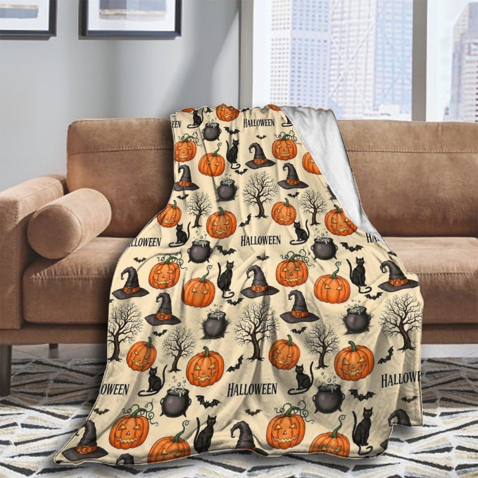 Oudrspo Throw Blanket for Couch Soft Skull and Crossbones Blankets and Throws for Sofa