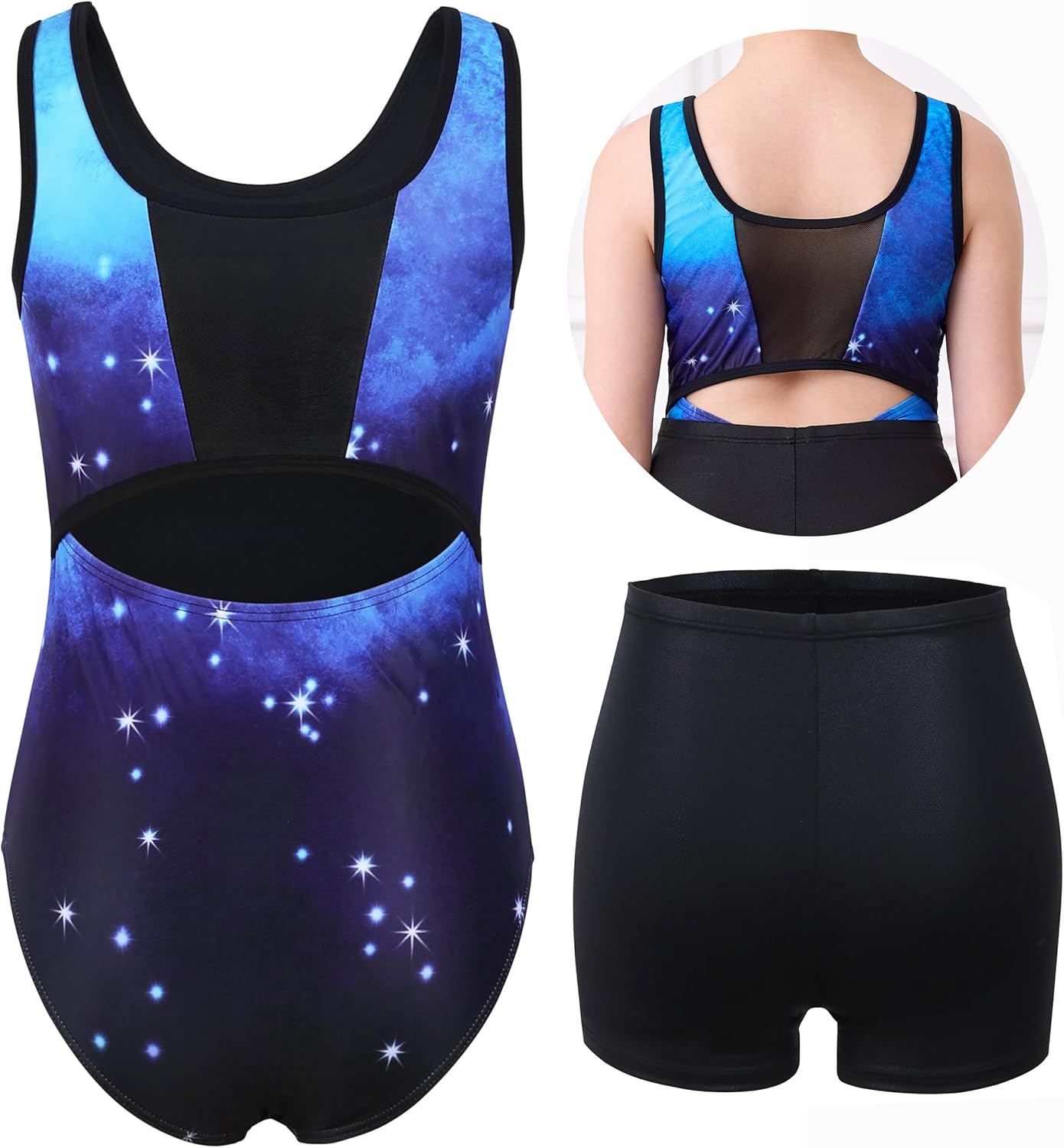 beautyin Gymnastics Leotards for Girls Dance Unitards Biketards Activewear with Shorts - Image 2