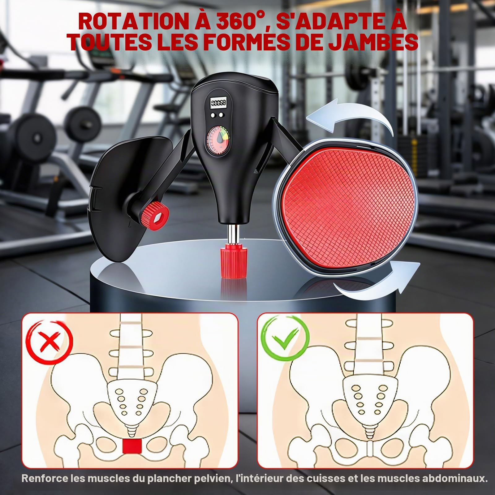 Appareil Musculation pour Cuisses, 15-70 lbs Rééducation Périnée Femme, Multifonctionnel Galbe Fessiers - Presse à Jambes Sport Maison, Dispositif Périnée pour Yoga et Tonification, Unisexe