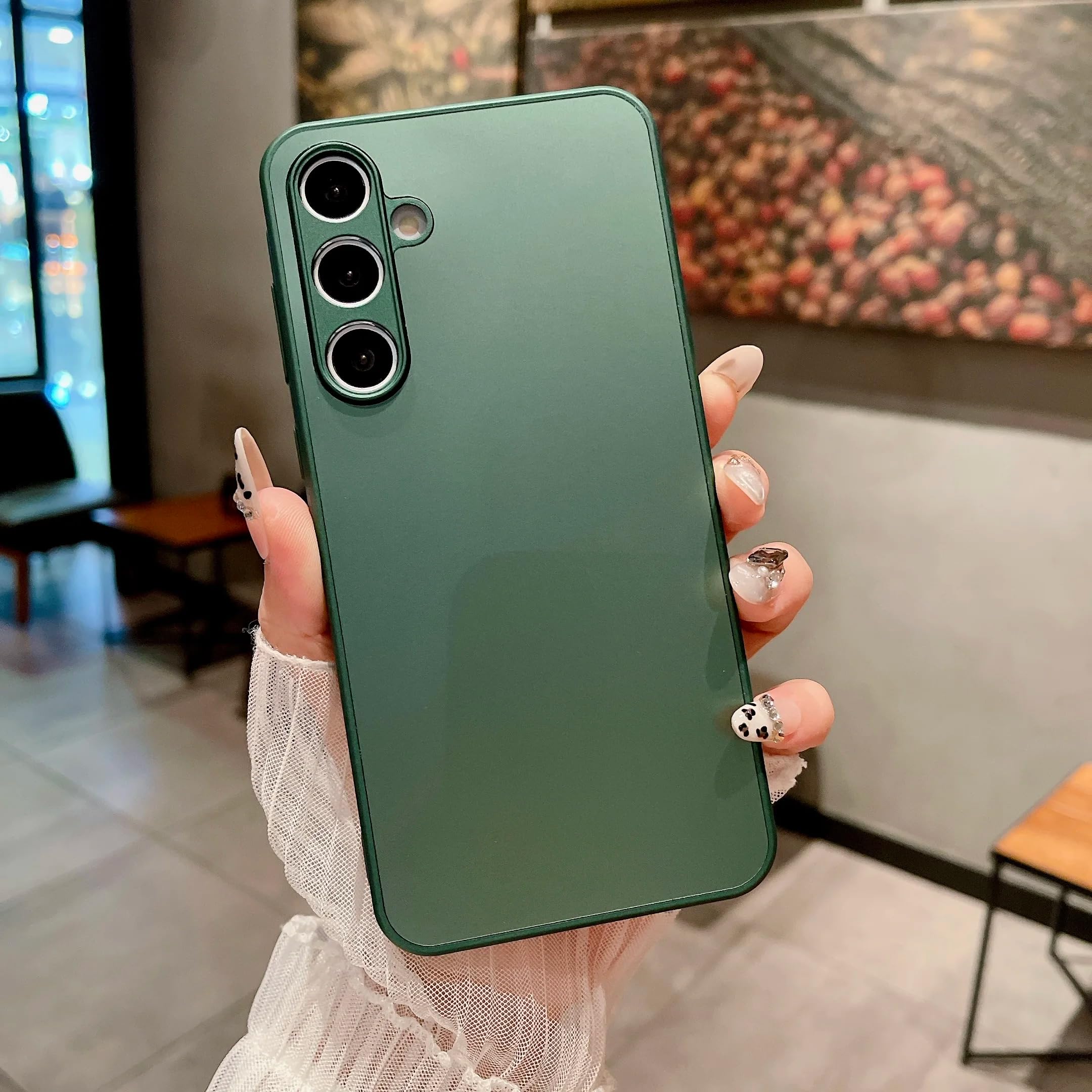 Coque de protection premium en verre givré vert pour Galaxy A52 - 8