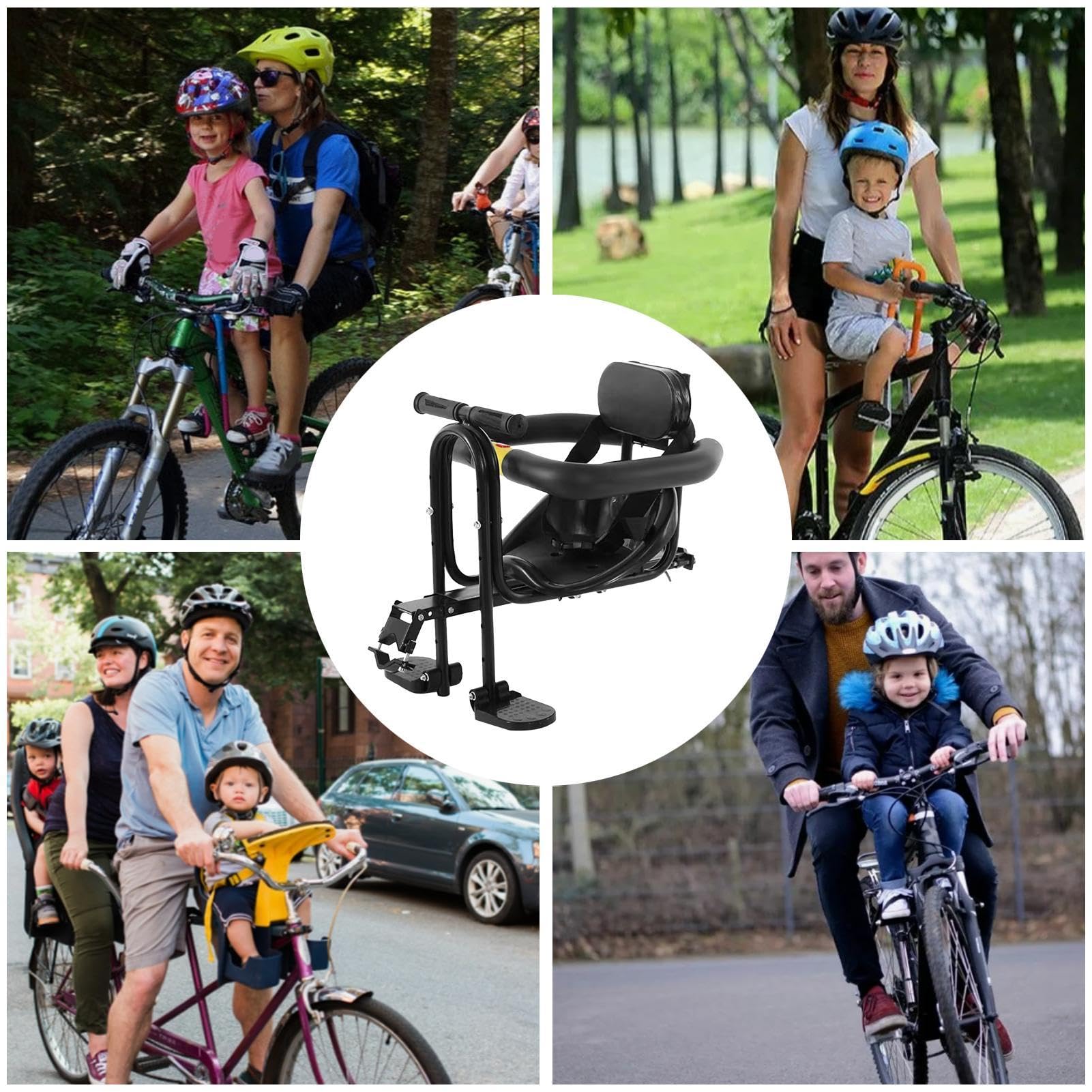 Fahrradsitz für Kinder,Kinderfahrradsitz | Abnehmbarer, vorne montierter Fahrradsitz,Bequemer Fahrradsitz mit Fußstütze, Fahrradzubehör für Reisen, Alltag