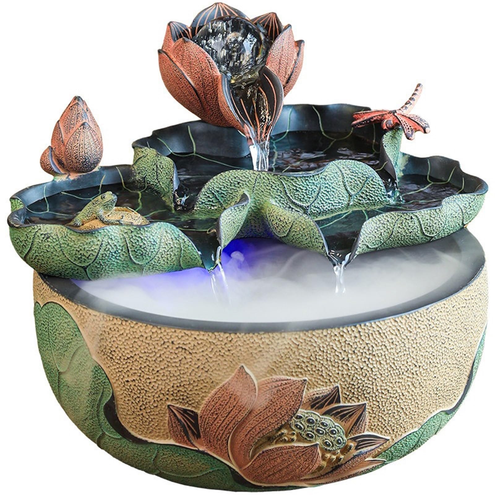 Tabletop Water Fountain, Indoor Circulating Waterfall Decor, Quiet Recirculating Water Feature Ornament, Home Decoration