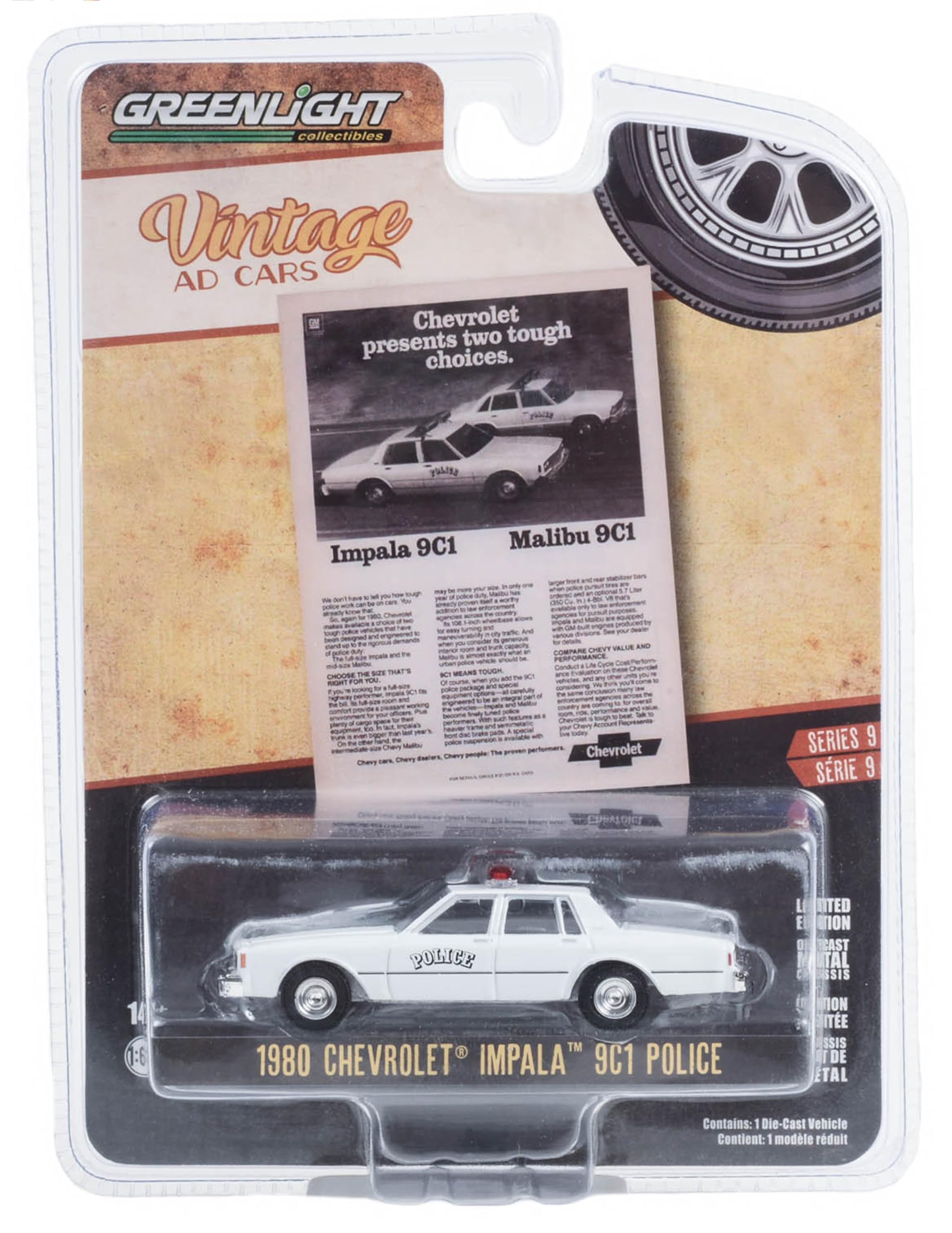 Amazon.com: Collectibles 1980 Chevy Impala 9C1 Police White Chevy