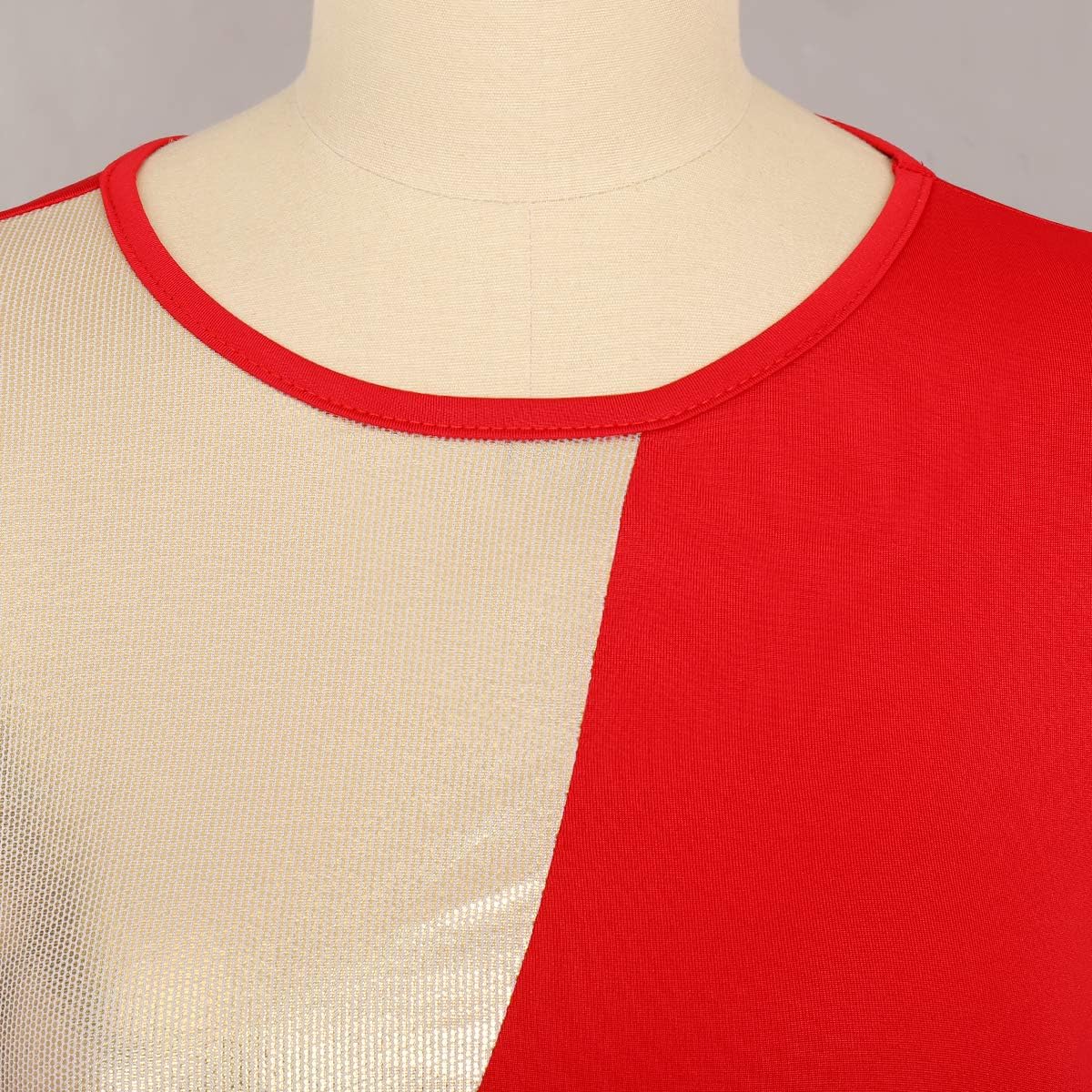 AFAVOM Women Metallic Color Block Praise Dance Dress Full Length Long Sleeve Worship Liturgical Lyrical Dancewear Costume - Image 5