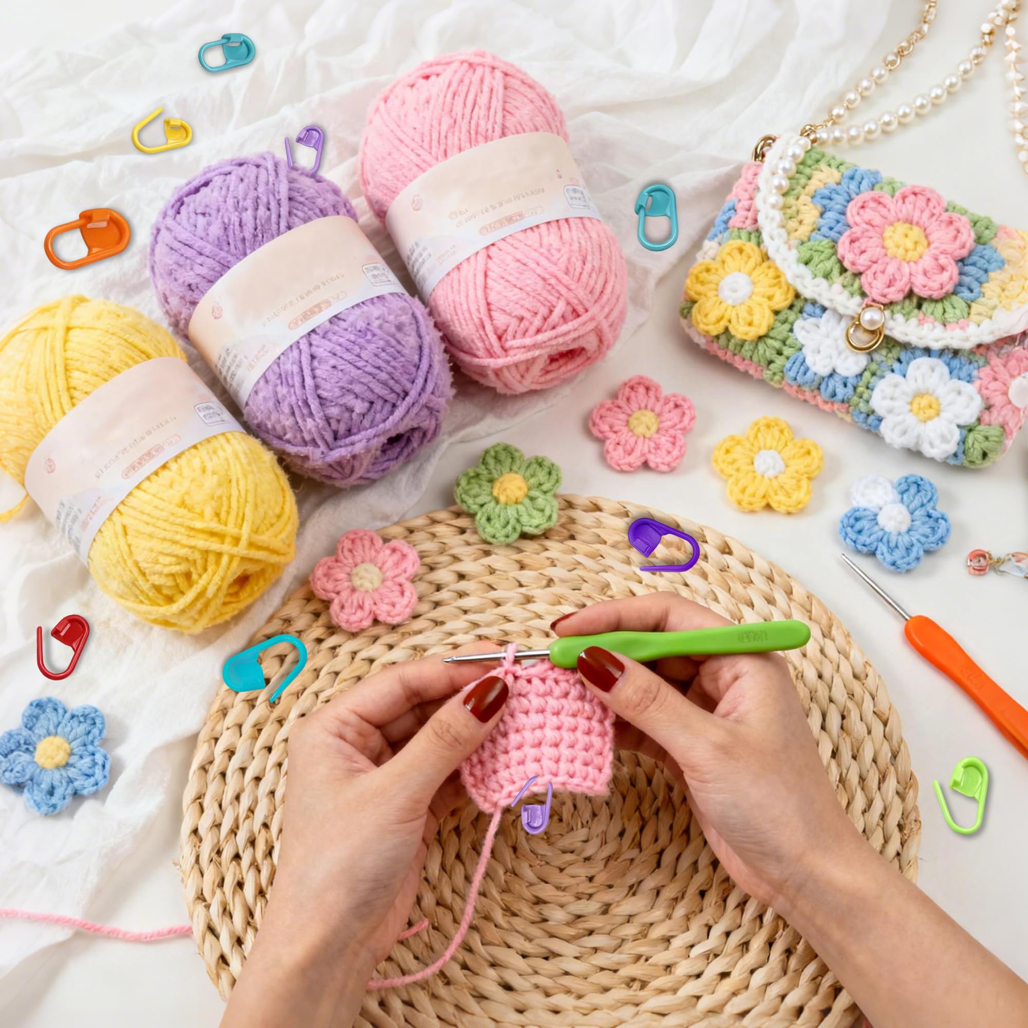 ACCESSOIRES AU CROCHET Marqueurs De Mailles Pour Tricot Boucle Tissée EUR 10,75 - PicClick FR