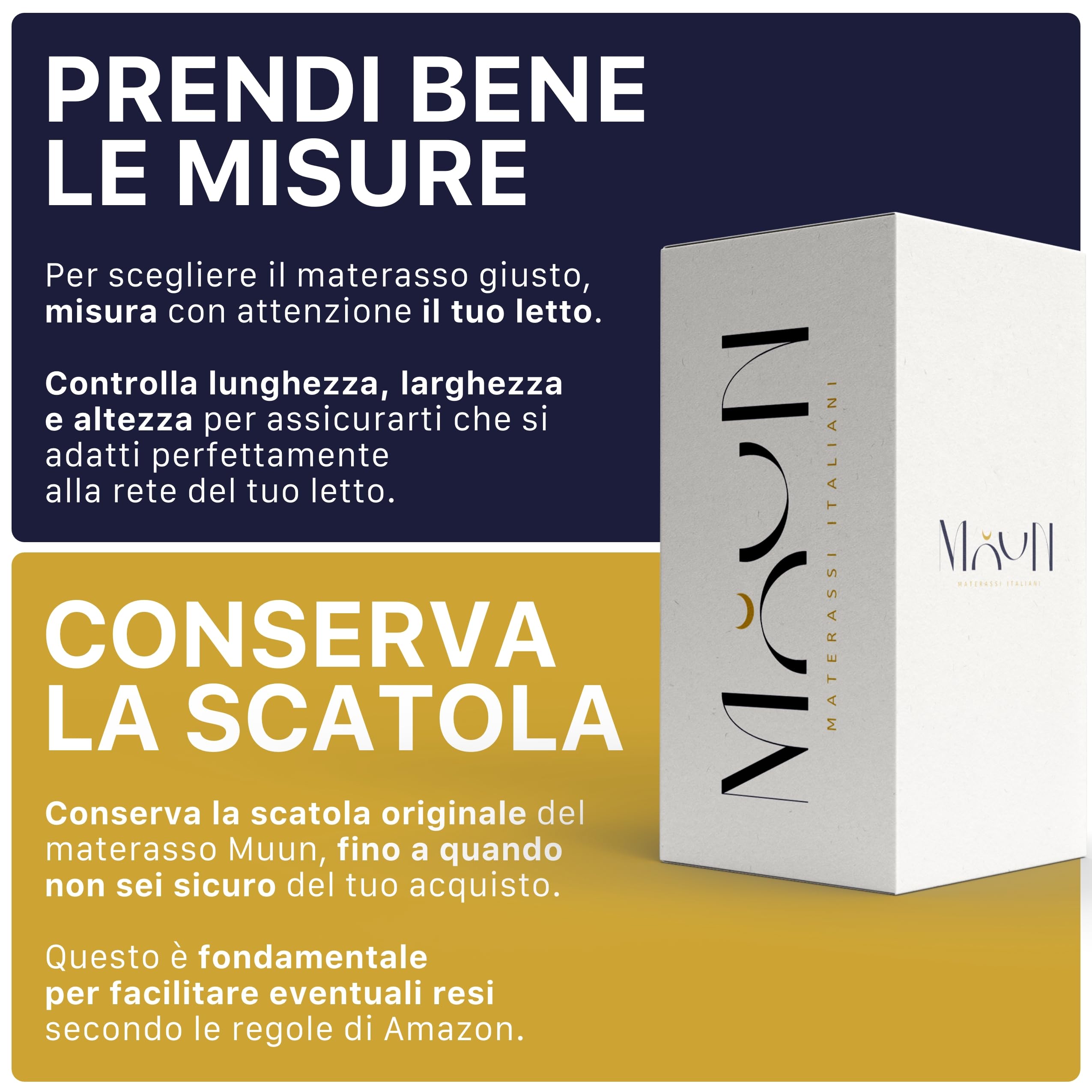 MUUN Materasso UNA PIAZZA E MEZZA in Memory Foam, 120 x 200 cm, Anallergico e Ipoallergenico, ALTEZZA 21 CM, Isola il Movimento, Bassa Manutenzione, Flessibile e Morbido, GARANTITO 20 ANNI, Mod. IRIS