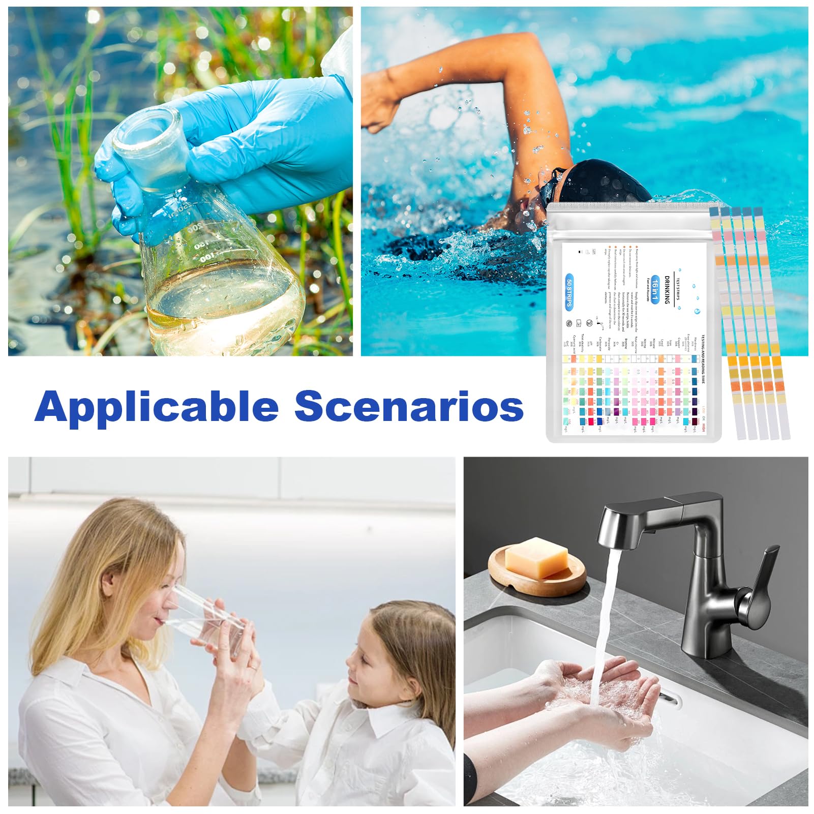 16 in 1 Wassertester Trinkwasser - 100 Stück Wasserteststreifen 16 in 1 Wassertester Trinkwasser - 100 Stück Wasserteststreifen