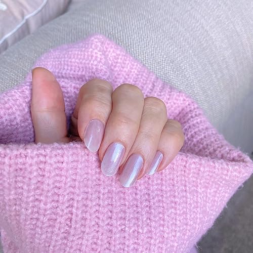 Miniatura 2 de ALICE & BELLA Tiras de uñas de gel semicuradas para el día de San Valentín, 20 calcomanías de gel rosa esmaltado brillante, uso con lámpara de luz
