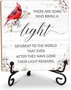 Remembrance Desk Decor, Sympathy Gifts for Family Loss Of Loved One, There Are Some Who Bring A Light Tabletop Sign for Home Office Bedroom, Memorial Wood Plaque With Iron Stand -24
