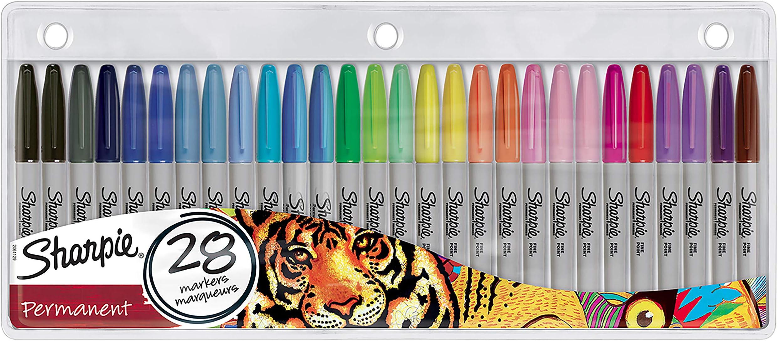 Sharpie Permanent Markers, Fine Point, Assorted Colours, 28 Count