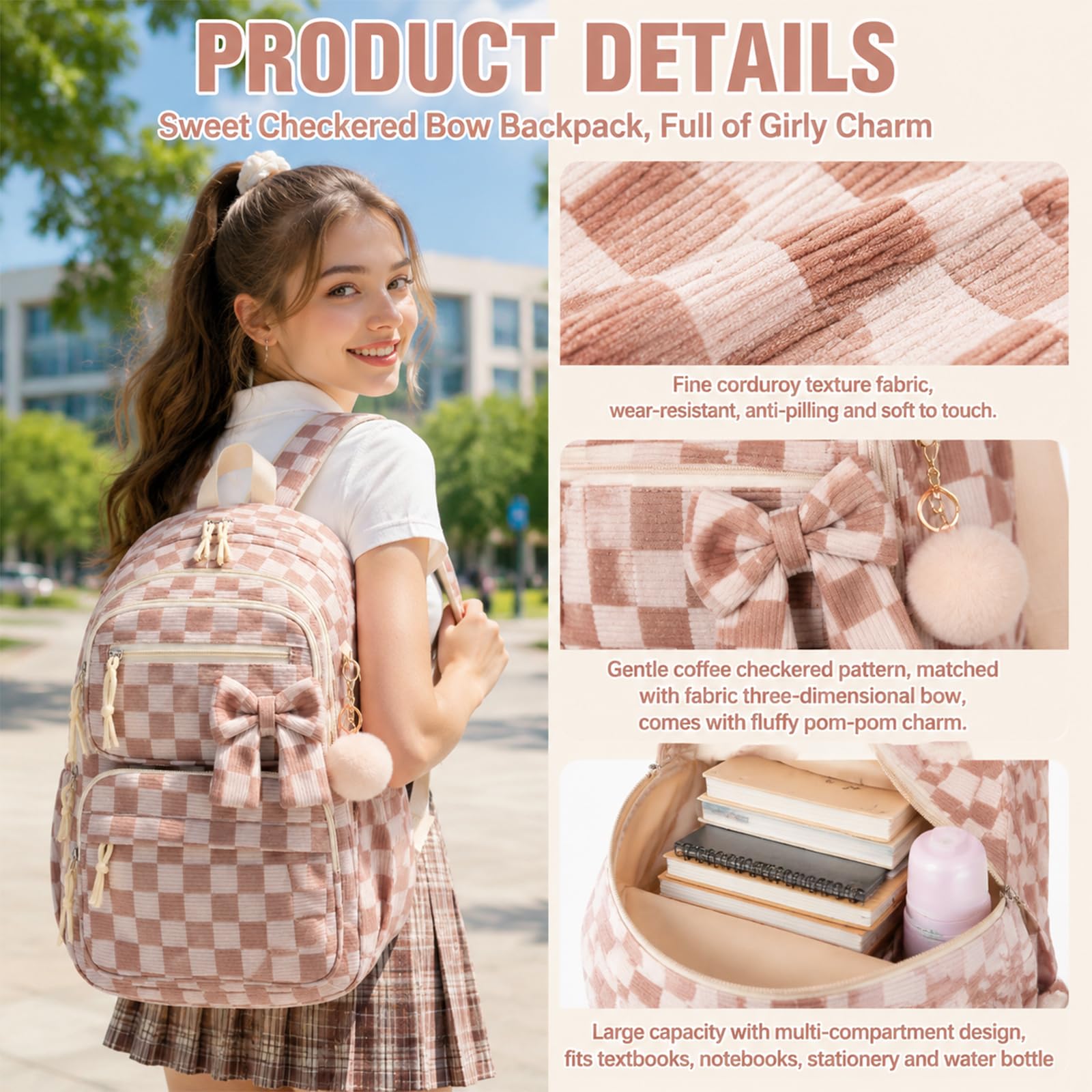 Personalisierter Pastell-Rucksack mit Brotdose & Federmäppchen | 45 × 32 × 16cm – 3-in-1 Set: Rucksack, Brotdose & Federmäppchen für Schule, Reise & Alltag.