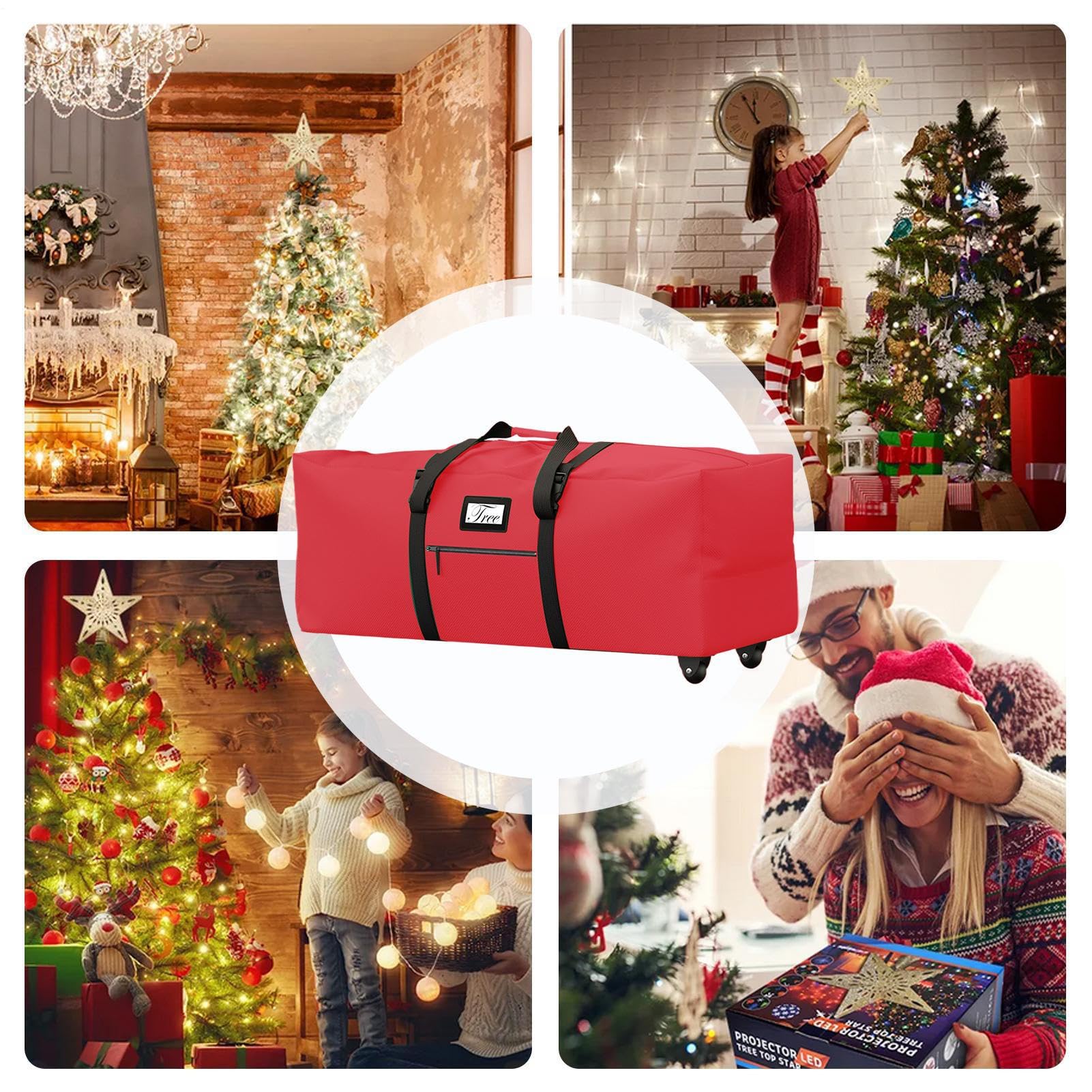 Per Albero Di Natale Borsa Resistente Strappo Per Decorazioni Natalizie | Borsa Albero Di Natale Con Ruote Per Esterno Cucina Camera Da Soggiorno Garage Trasloco Imballaggio
