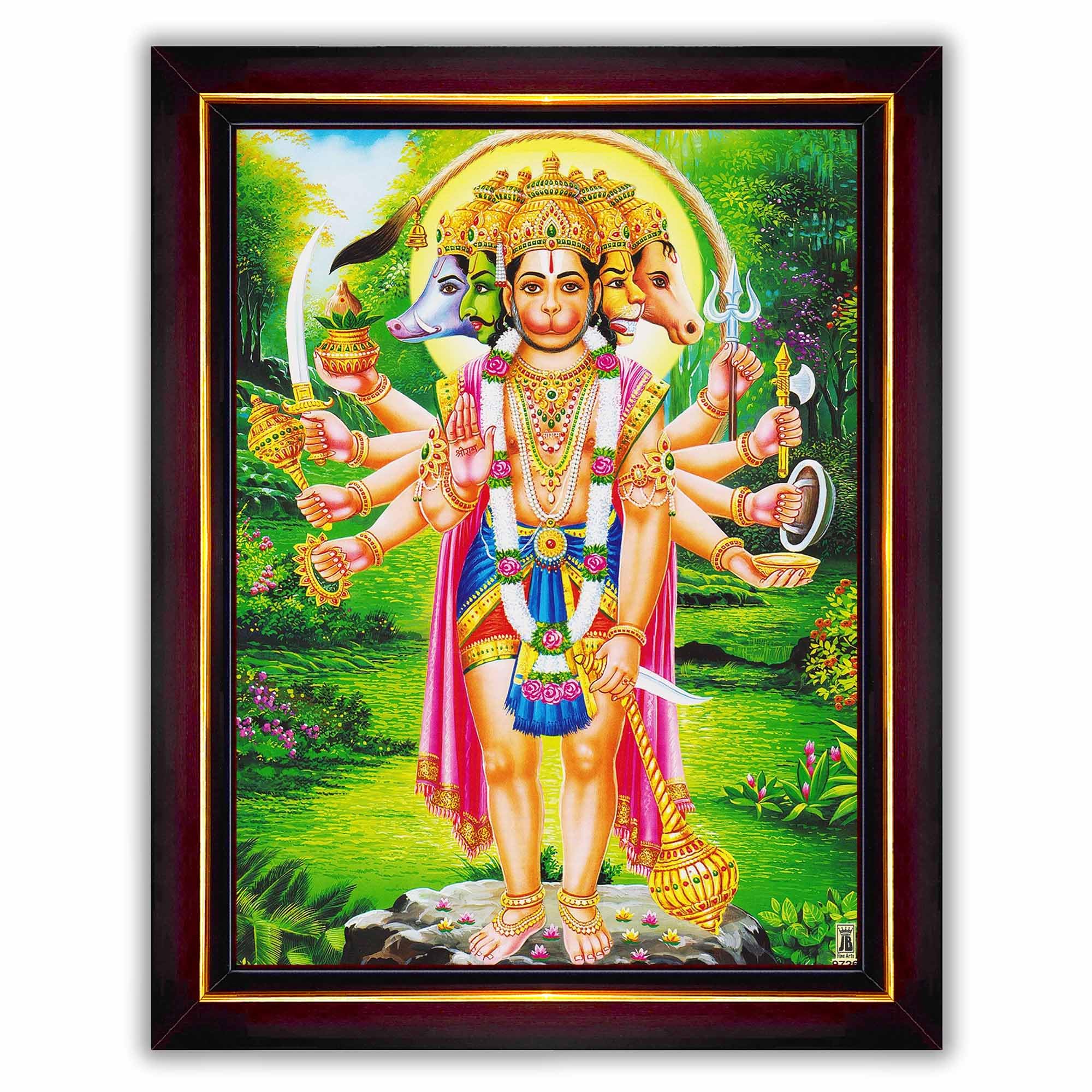 Pavan Photo Laminations Panchmukhi Hanuman for Door Entrance Vastu Wall Painting Framed Home Decor (Wood,Matte,Brown,Big Size,10 x 12 Inch) B784M (B09MLWNTCT) Amazon Price History, Amazon Price Tracker