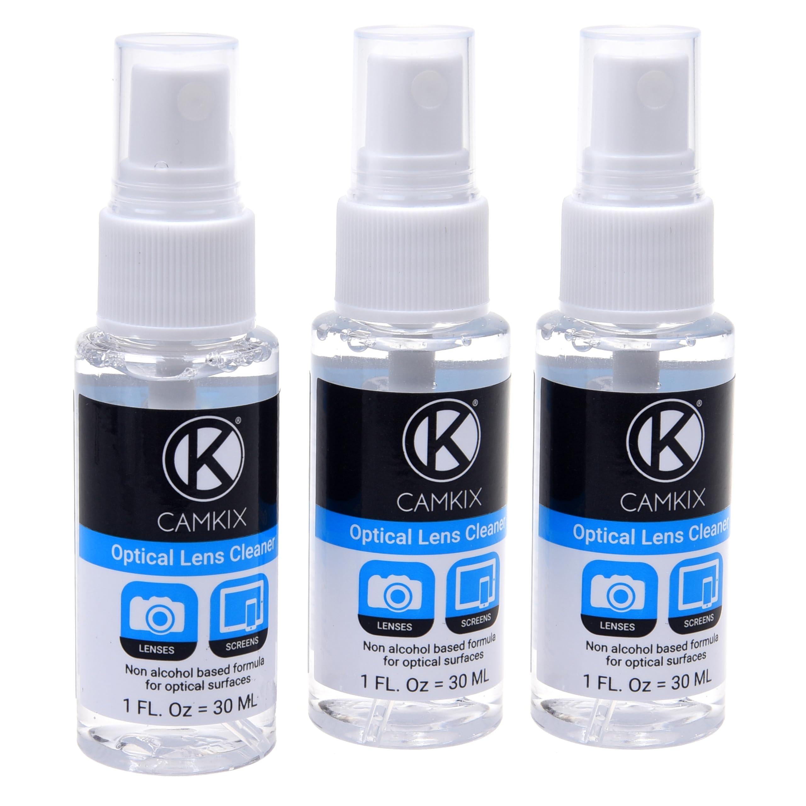 Camkix zestaw do czyszczenia obiektywu i ekranu – spray do czyszczenia, ściereczka z mikrofibry – idealny do czyszczenia obiektywu lustrzanki cyfrowej