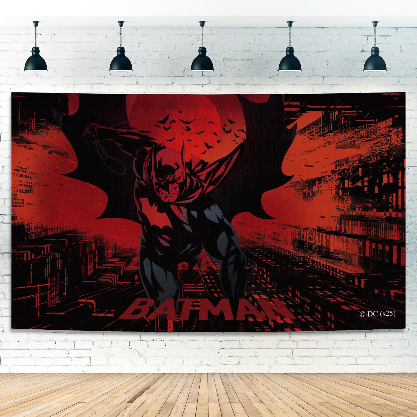 Superhero Backdrop Party Decoration Banner – 5x3 FT Bat Theme Photography Background Banner for Boys Birthday, Baby Shower, Kids Party Wall Decor,