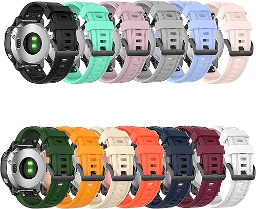 Vista 6 de Correas de reloj Garmin Fenix 6S Pro para mujeres y hombres, Fenix 5S Plus Band de 0.787 pulgadas (0.787 in), correas de repuesto de silicona