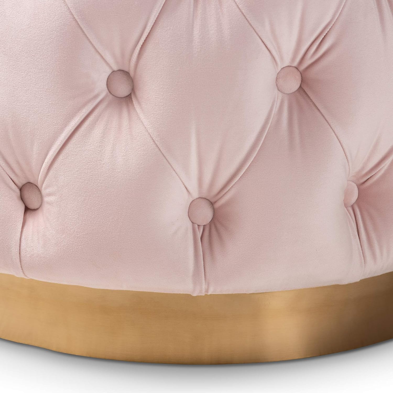 Baxton Studio Ottomans, One Size, Light Pink/Gold