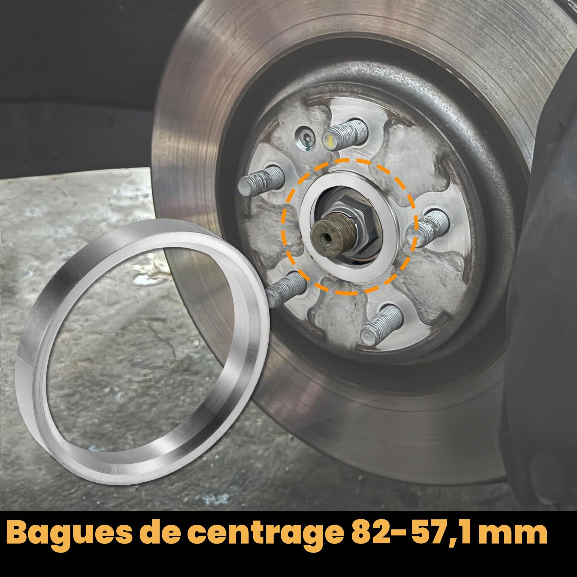 Bague De Centrage Jante 4 pièces OD 82mm à ID 57.1mm 66.1mm 66.5mm 72.6mm 74.1mm anneaux centraux de moyeu de voiture en alliage d'aluminium entretoise centrale d'alésage de roue Joint De Moyeux(Color