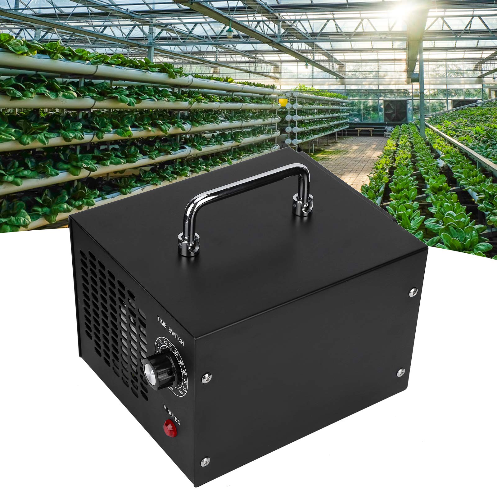 Gonetre Máquina Generadora de Ozono 20 G/H Purificador de Aire de Alta Eficiencia con Interruptor de Sincronización para el Hogar Invernadero Granja Material de Lámina Duradero (Enchufe Europeo 220V)