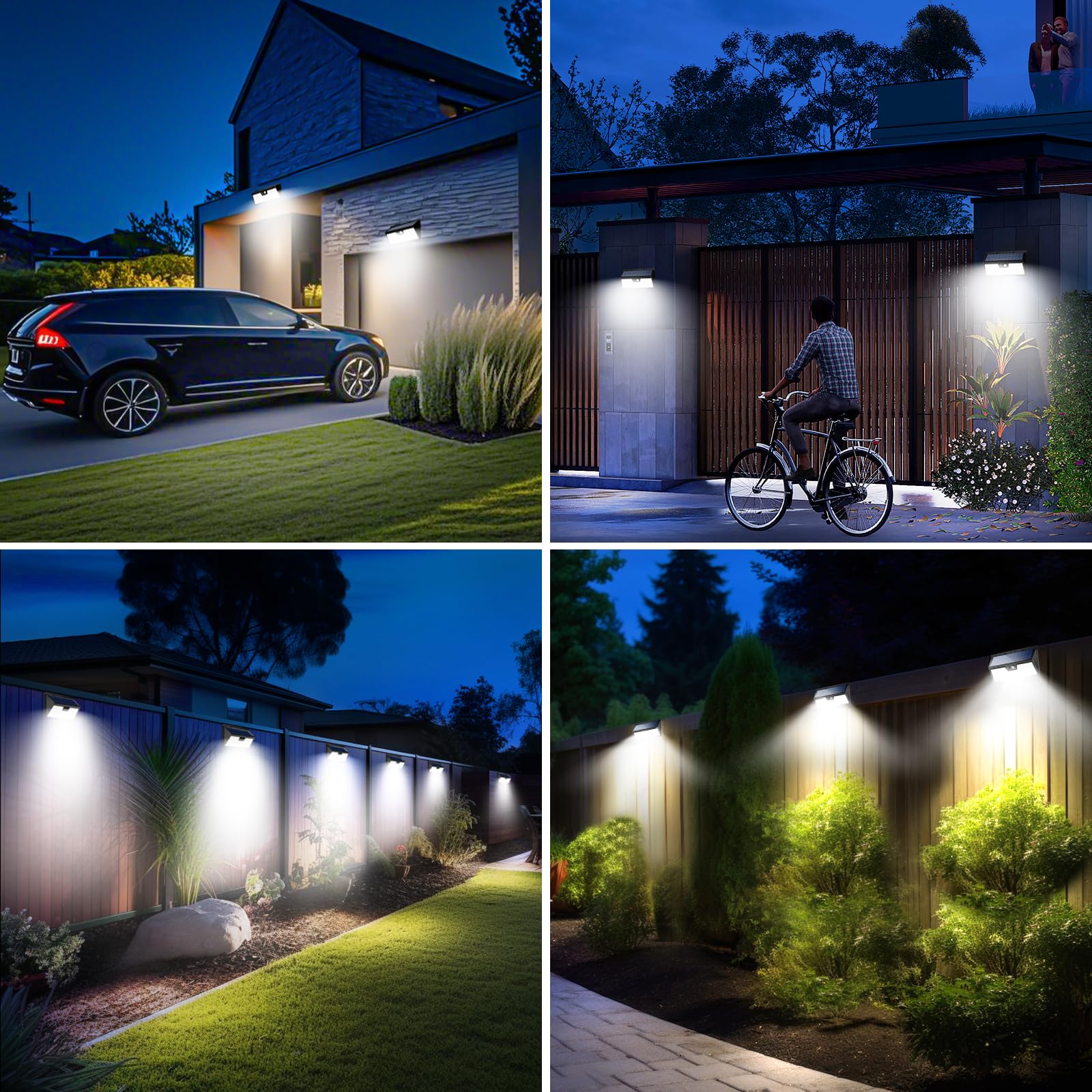 nipify Luz Solar Exterior Jardin, 318 LED Focos Led Exterior Solares con Sensor de Movimiento, 3 Modos Foco Solar Exteriores, Impermeable Luces Solares para Jardín, Garaje, Caminos, 7 Paquete