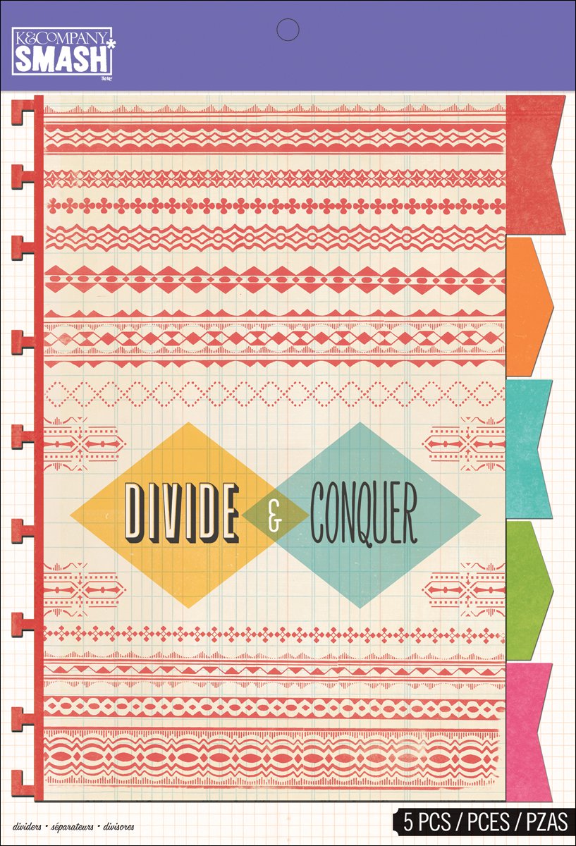 K&CompanySmash Tabbed Dividers 5/Pkg-Divide & Conquer