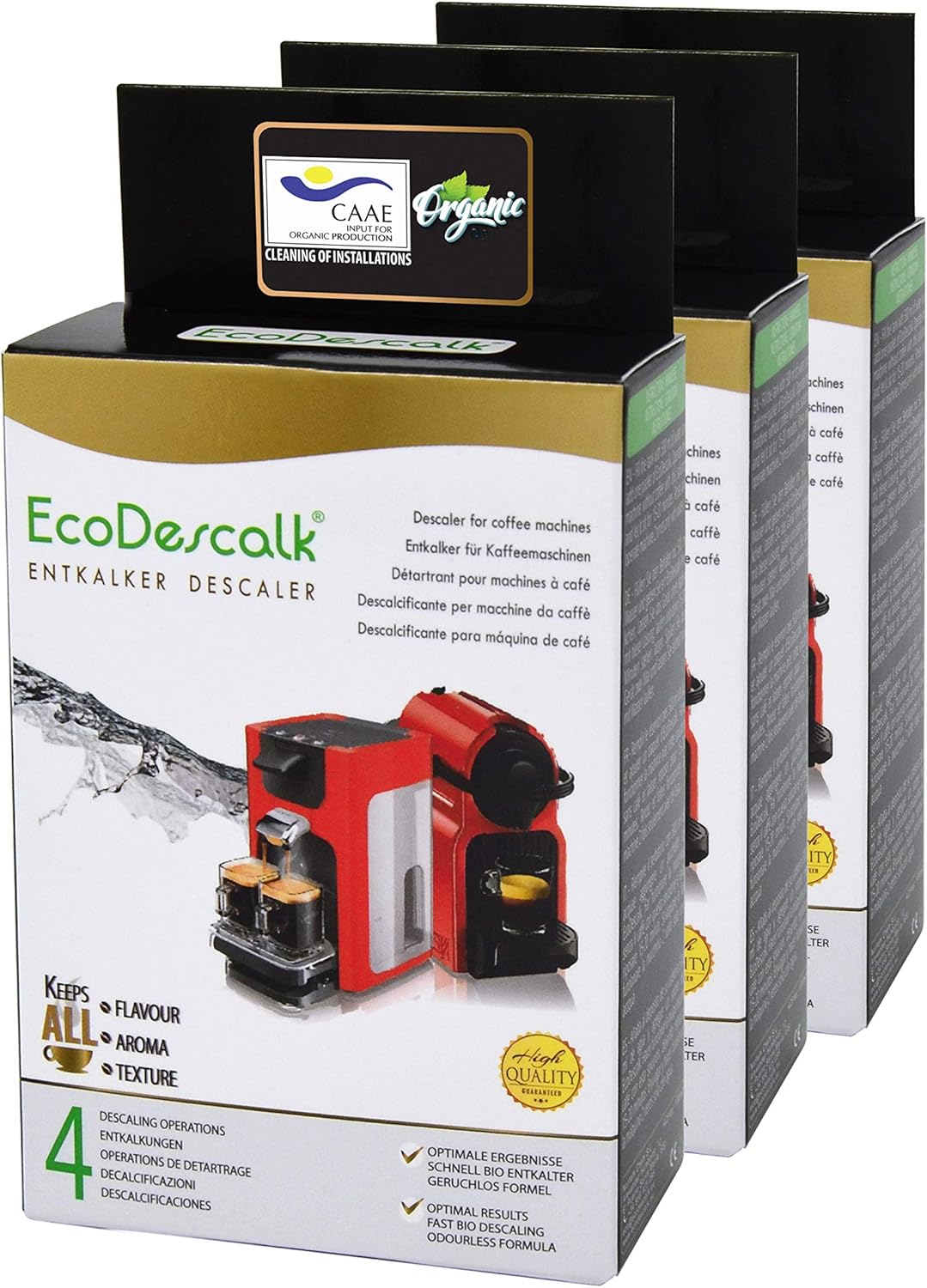 EcoDescalk Organic Powder Descaler, 3×4 Sachets. 100 Natural Descaler