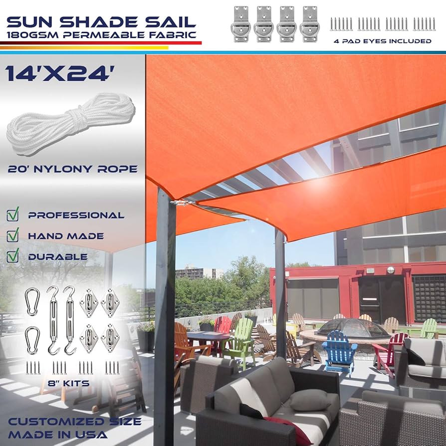 Amazon.com : Windscreen4less 14' x 24' Sun Shade Sail