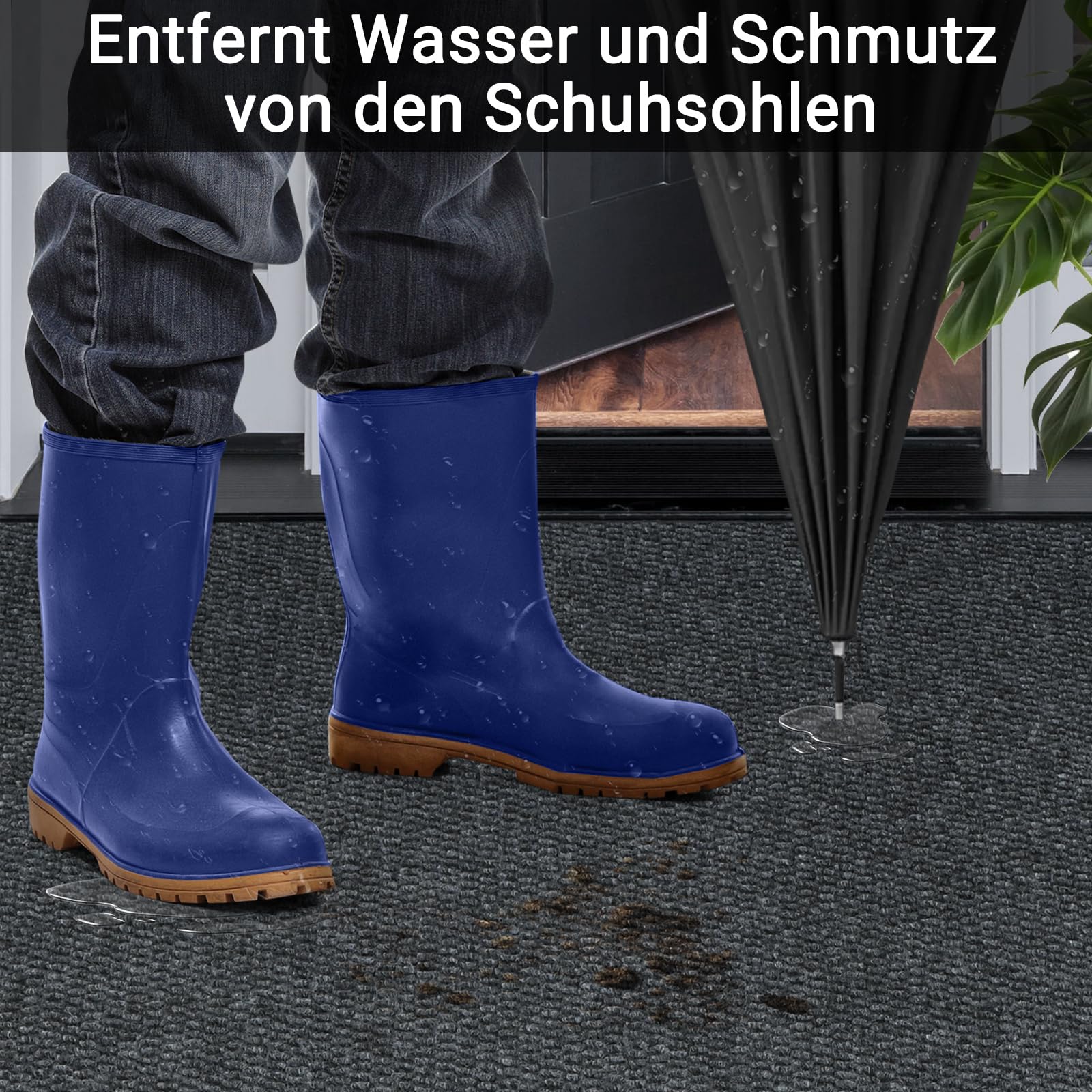 Teppich Läufer Flur rutschfest 90x300cm Schmutzfangläufer Meterware