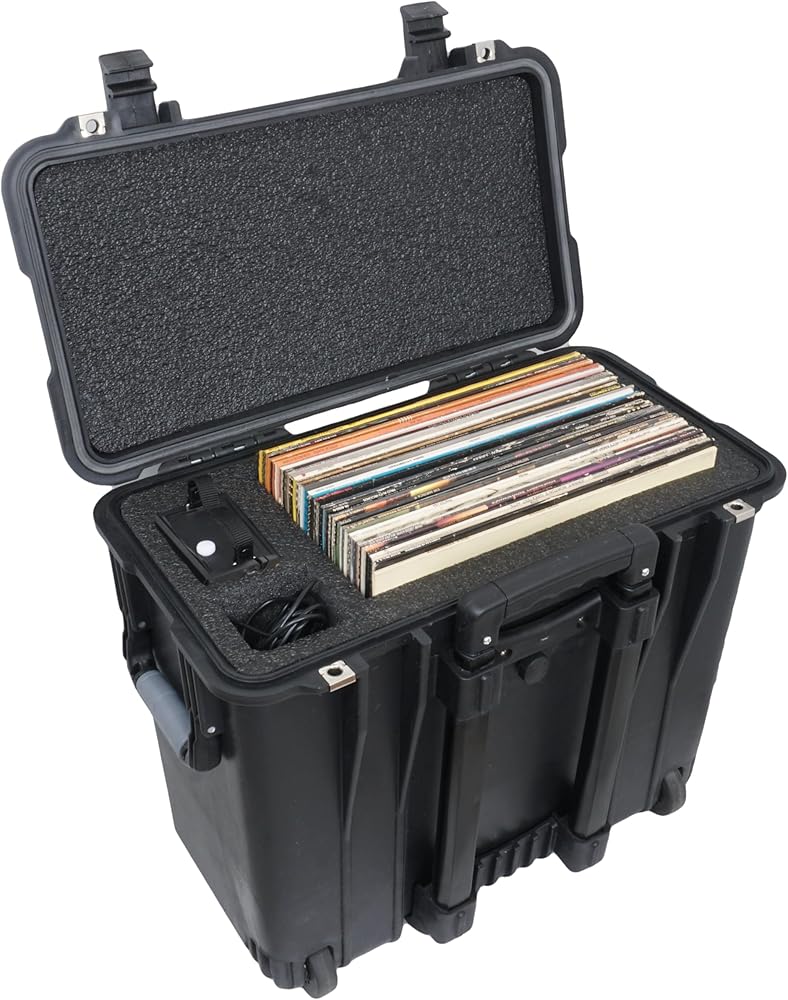 Amazon.com: Case Club 50 Vinyl Records Case Hard-Shell, Wheeled