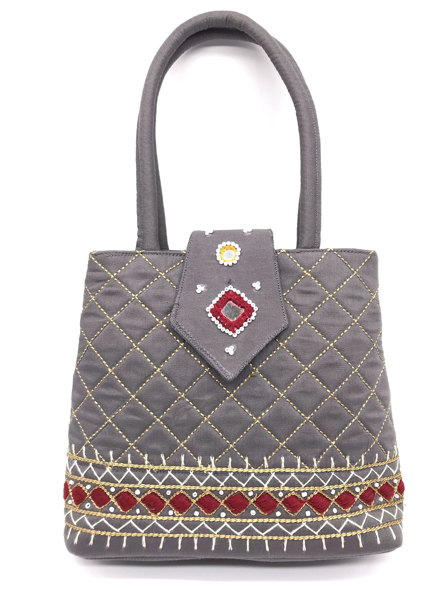 sriaog Handicrafts Womens Handheld Bags MINI Handbag for Girls Stylish Ethnic Traditional Small Cotton Handmade Top Handle Bags Purse Multi Colour-picture-18