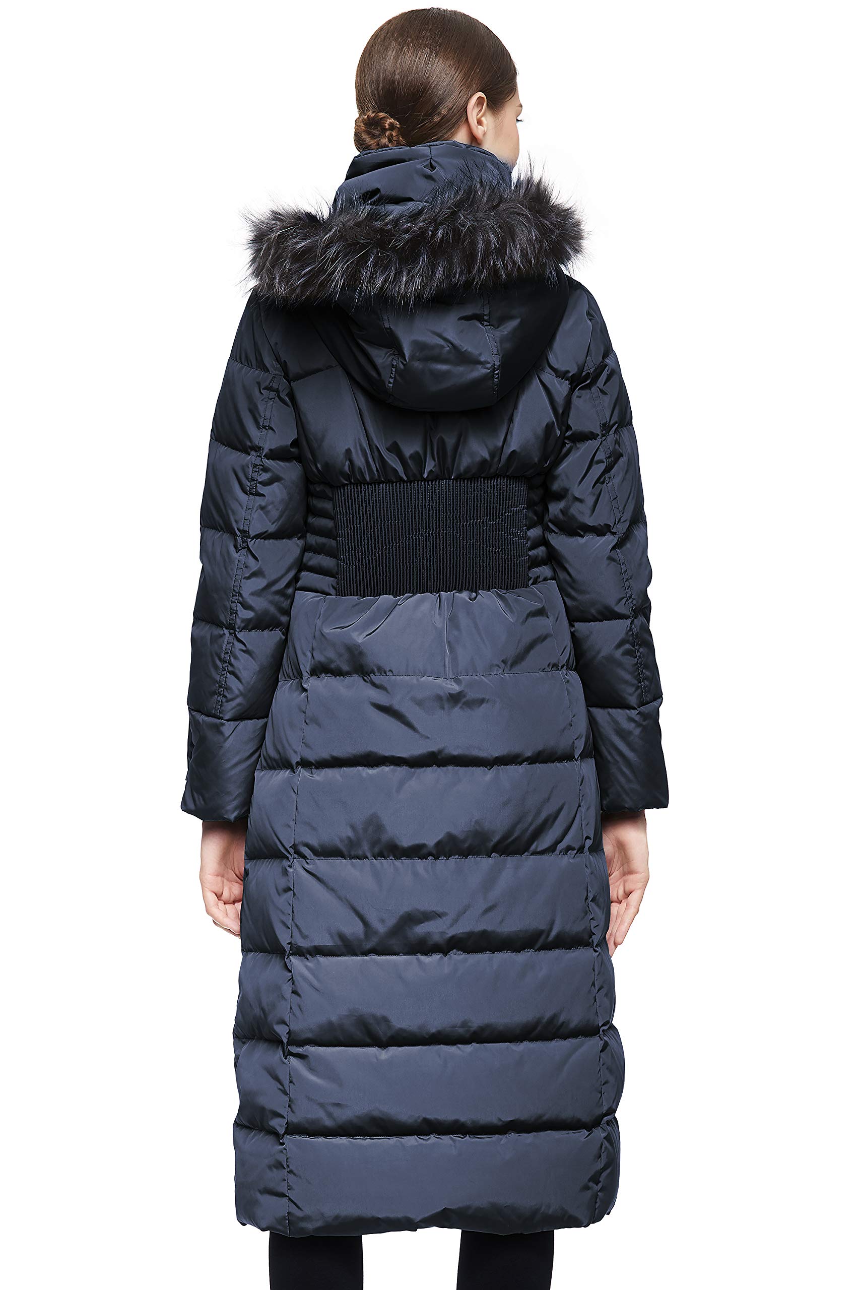 OROLAY Piumino da Donna con Cappotto Lungo Maniche Raglan con Cappuccio in Pelliccia