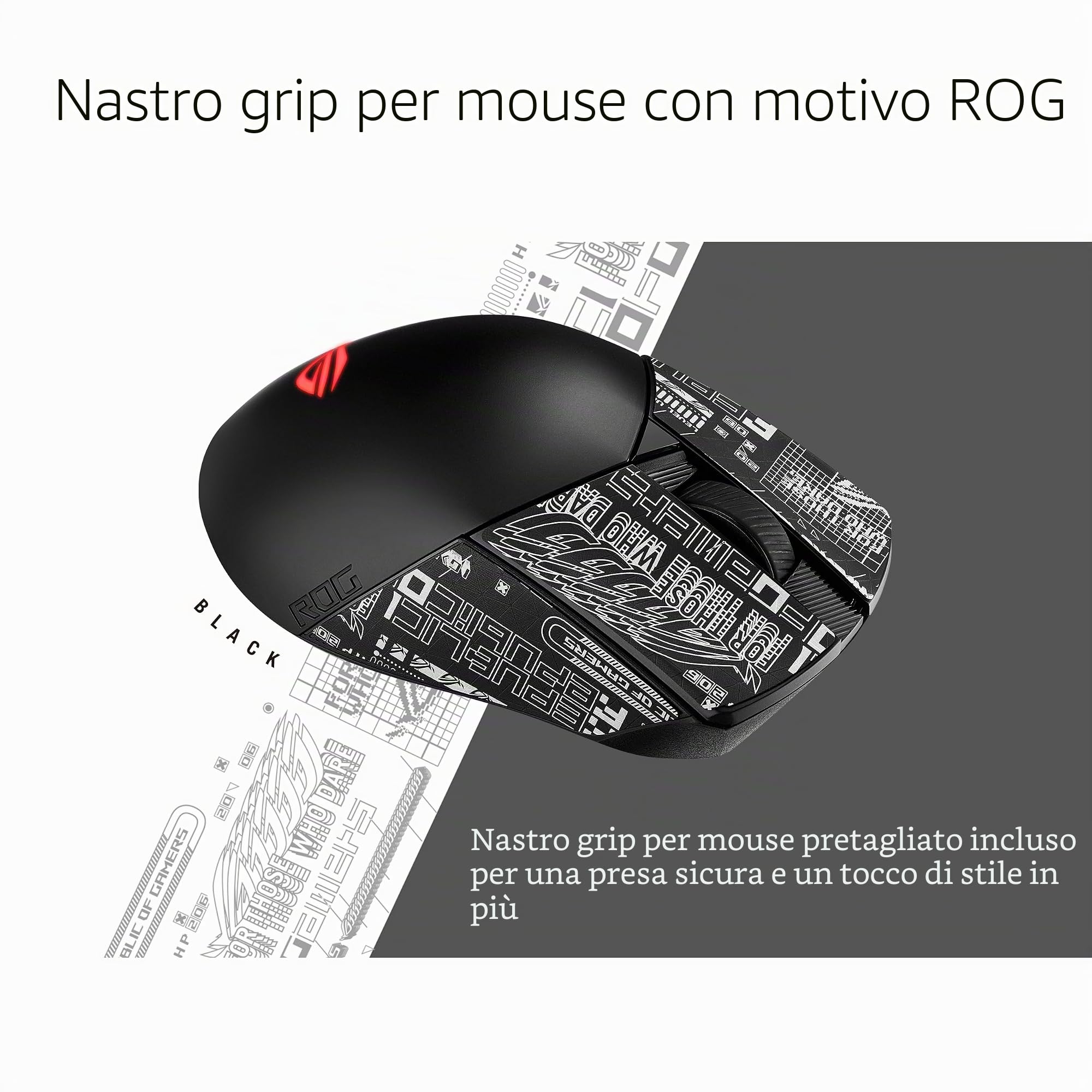ASUS ROG Gladius III Mouse da gioco wireless AimPoint, connettività (2,4 GHz RF, Bluetooth, cablato), sensore 36000 DPI, 6 pulsanti programmabili, ROG SpeedNova, interruttori sostituibili, cavo