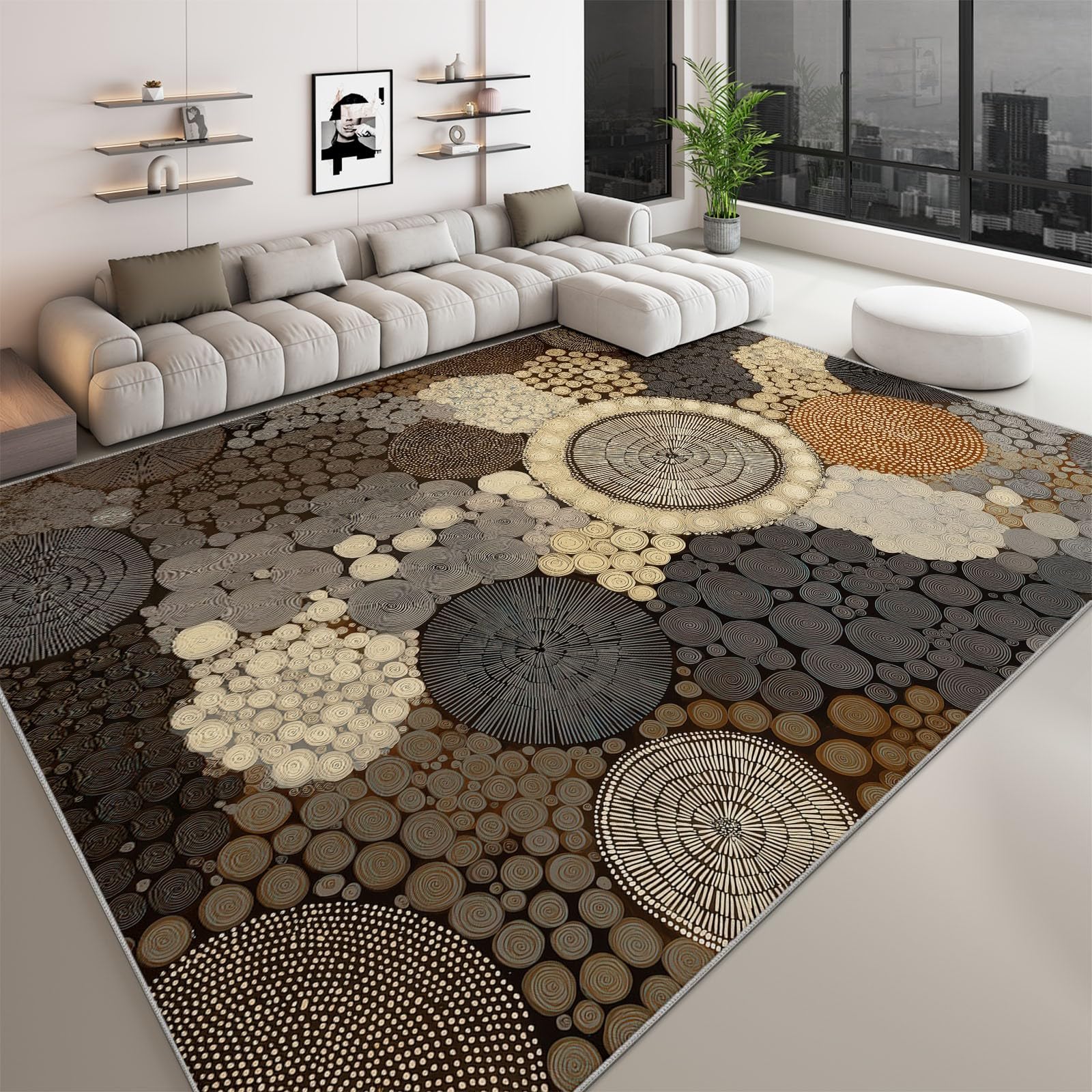 Nowoczesny dywan z nadrukiem 100 x 160 cm, vintage geometryczne kolorowe klocki Dywan do salonu Można prać w pralce - Trwały antypoślizgowy dywan do jadalni przedpokój pokój dziecięcy
