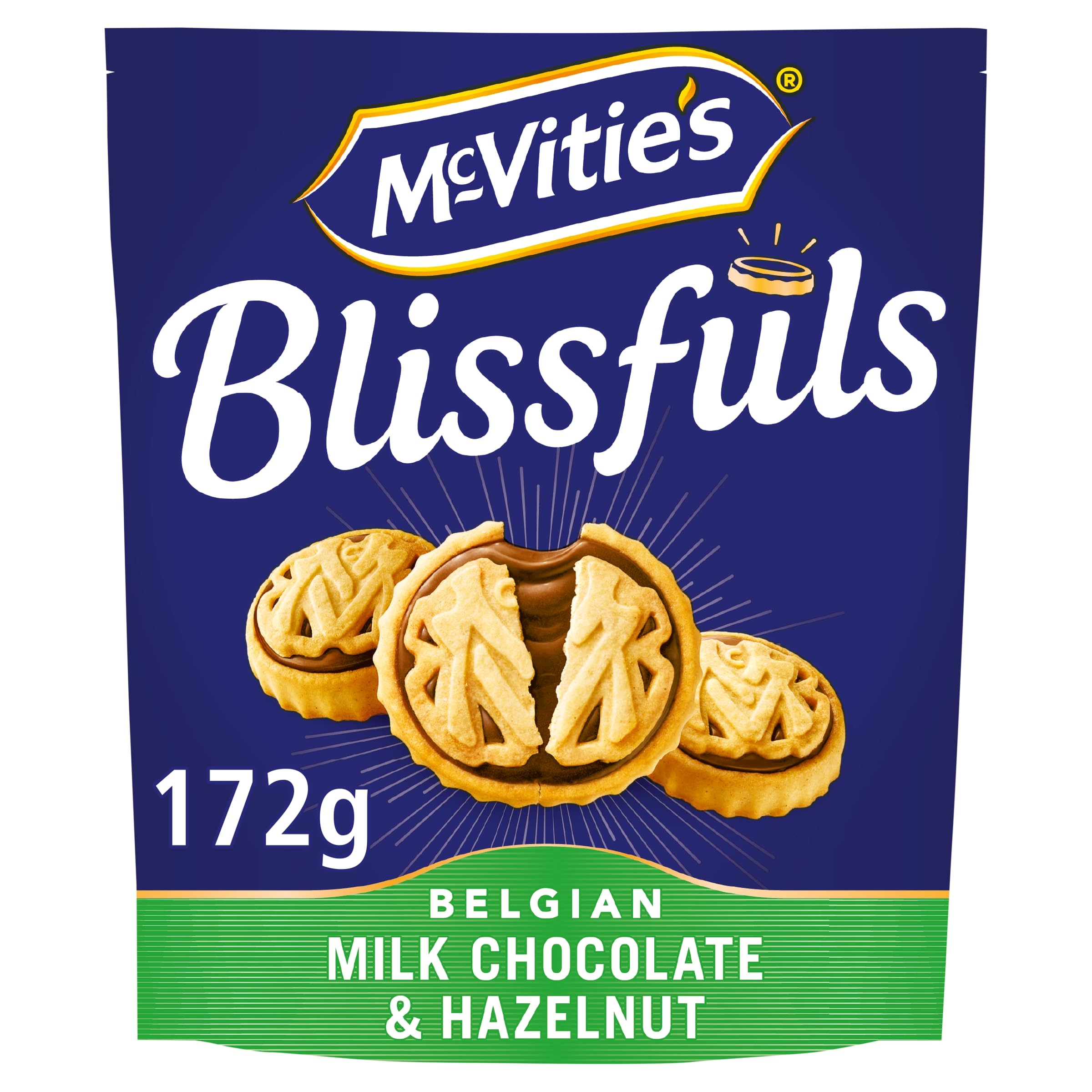 McVitie's Blissfuls Belgian Milk Chocolate and Hazelnut Biscuits 172 g (Pack of 1)