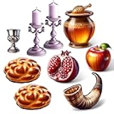 9 Pcs Rosh Hashanah Decorations Wooden Play Food Toy Set Jewish Food Educational Learning Toy Nice Judaica Jewish New Year Gift for Boys Girls