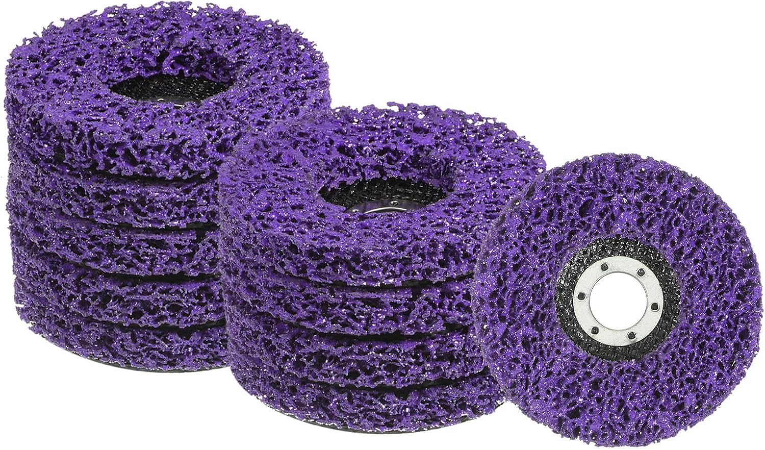 HARFINGTON 10 Pack Strip Discs Stripping Wheels 4-1/2"x7/8" Quick Rust Remover Abrasive Discs for Angle Grinding Machine Clean and Remove Paint Coating Rust Welds, Purple