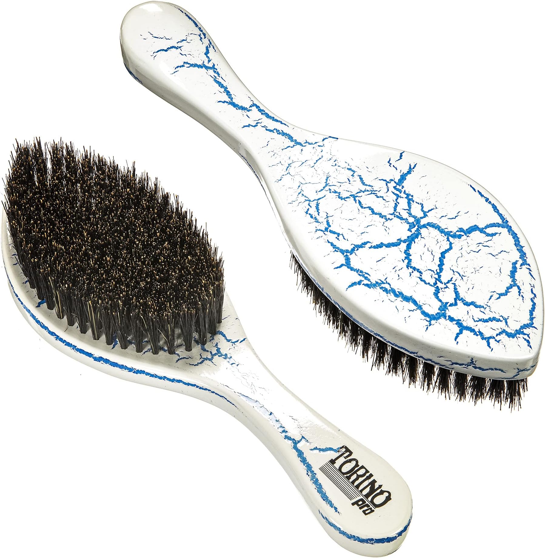 Torino Pro Curve Wave brush #137- Medium 100% Boar Bristle Curved 360 Wave Brush - Great for laying down 360 waves and use before using wave cap or durag - Luxury waves brush for men 360