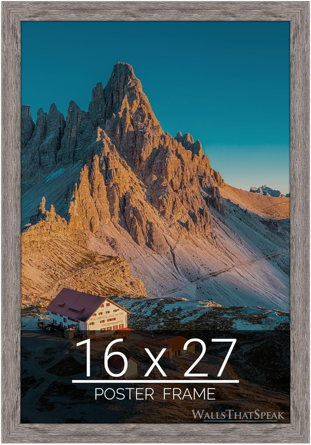 wallsthatspeak 16x27 Gray Barnwood Picture Frame for Puzzles Posters Photos or Artwork