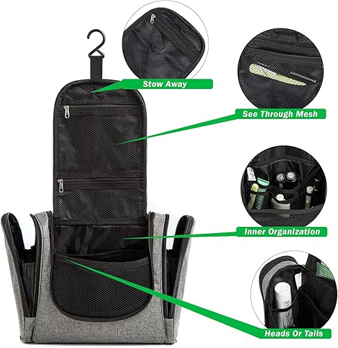 Miniatura 24 de Bago Neceser de viaje para mujeres y hombres, tamaño XL, impermeable, para colgar y artículos de aseo personal, bolsa de aseo grande para baño
