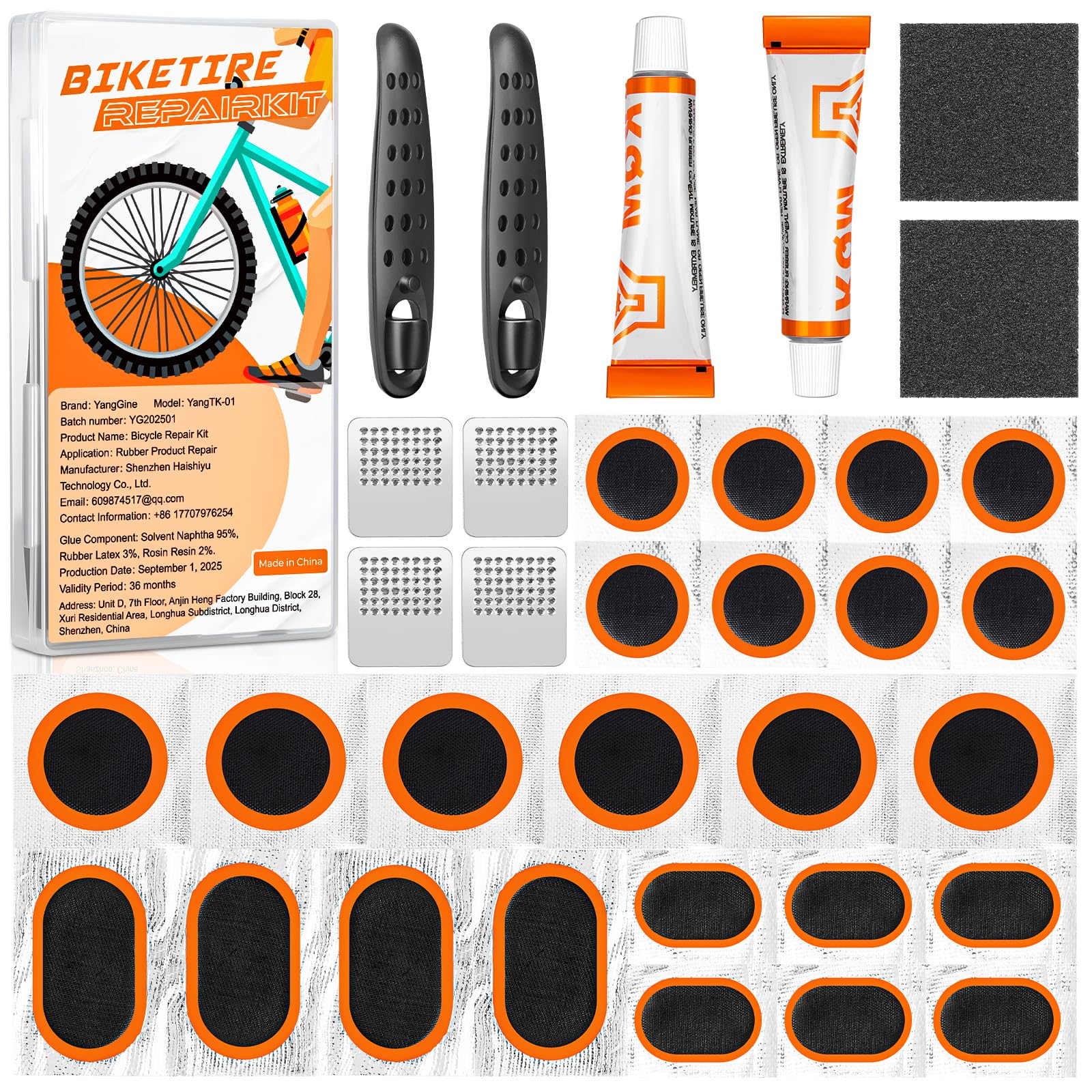 YangGien 36 Pcs Bike Tire Repair Kit